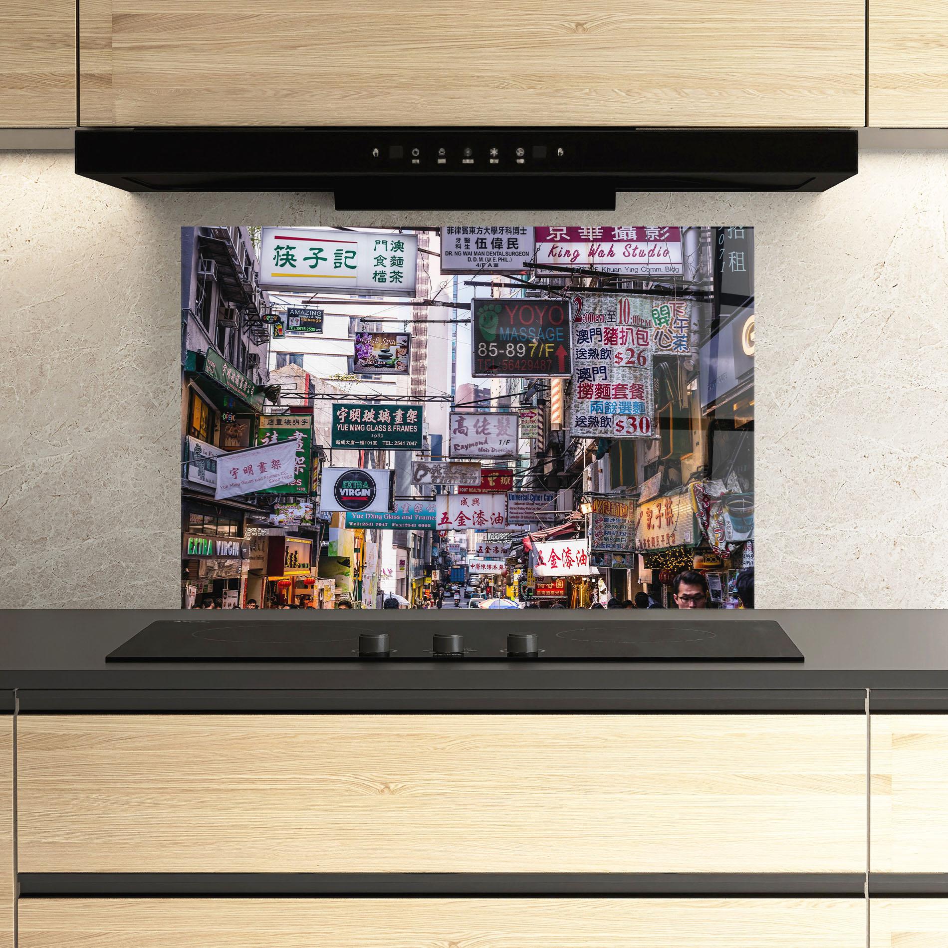 Küchenrückwand Glas Mong Kok mockup 3