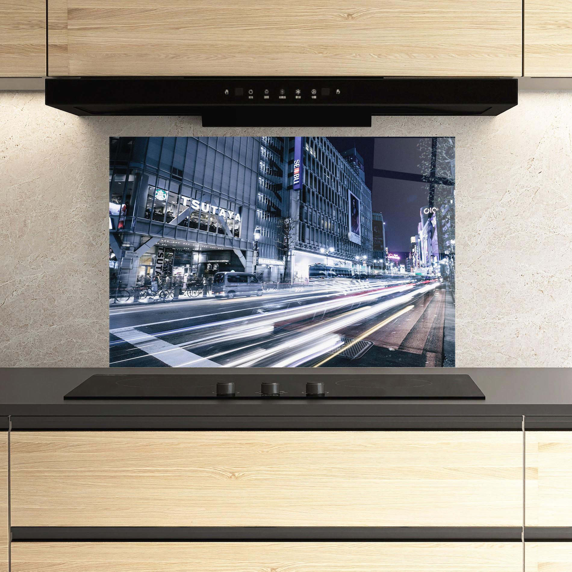 Küchenrückwand Glas Road Traffic mockup 3