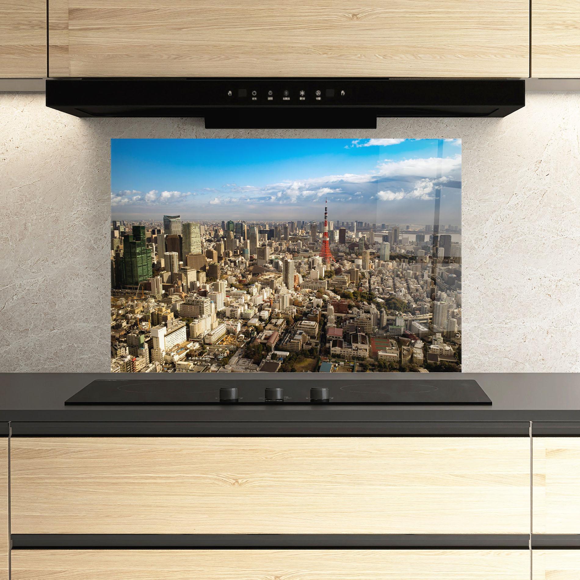 Küchenrückwand Glas Tokyo Tower mockup 3