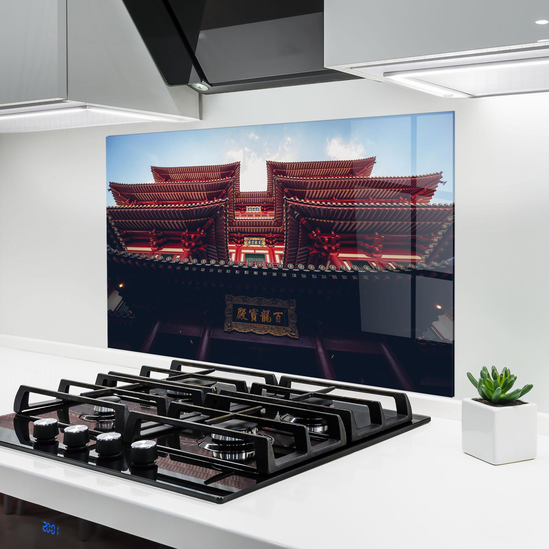Küchenrückwand Glas Buddhist Temple mockup 6