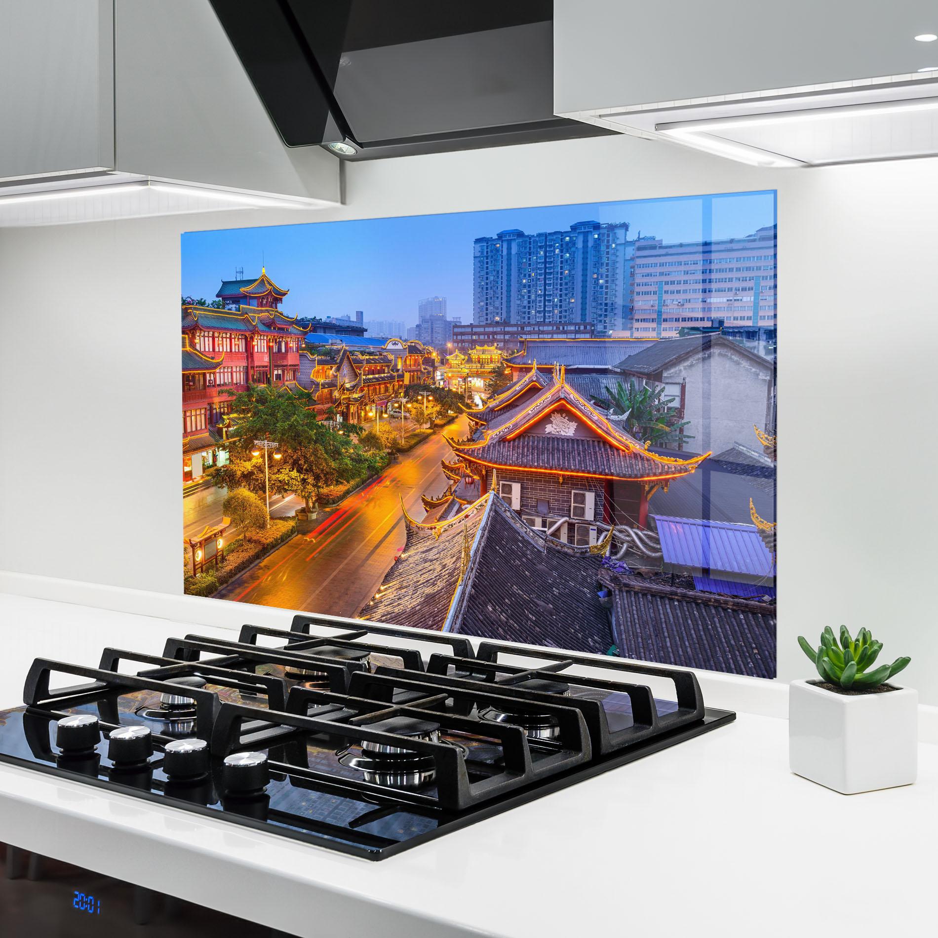 Küchenrückwand Glas Chengdu China mockup 6