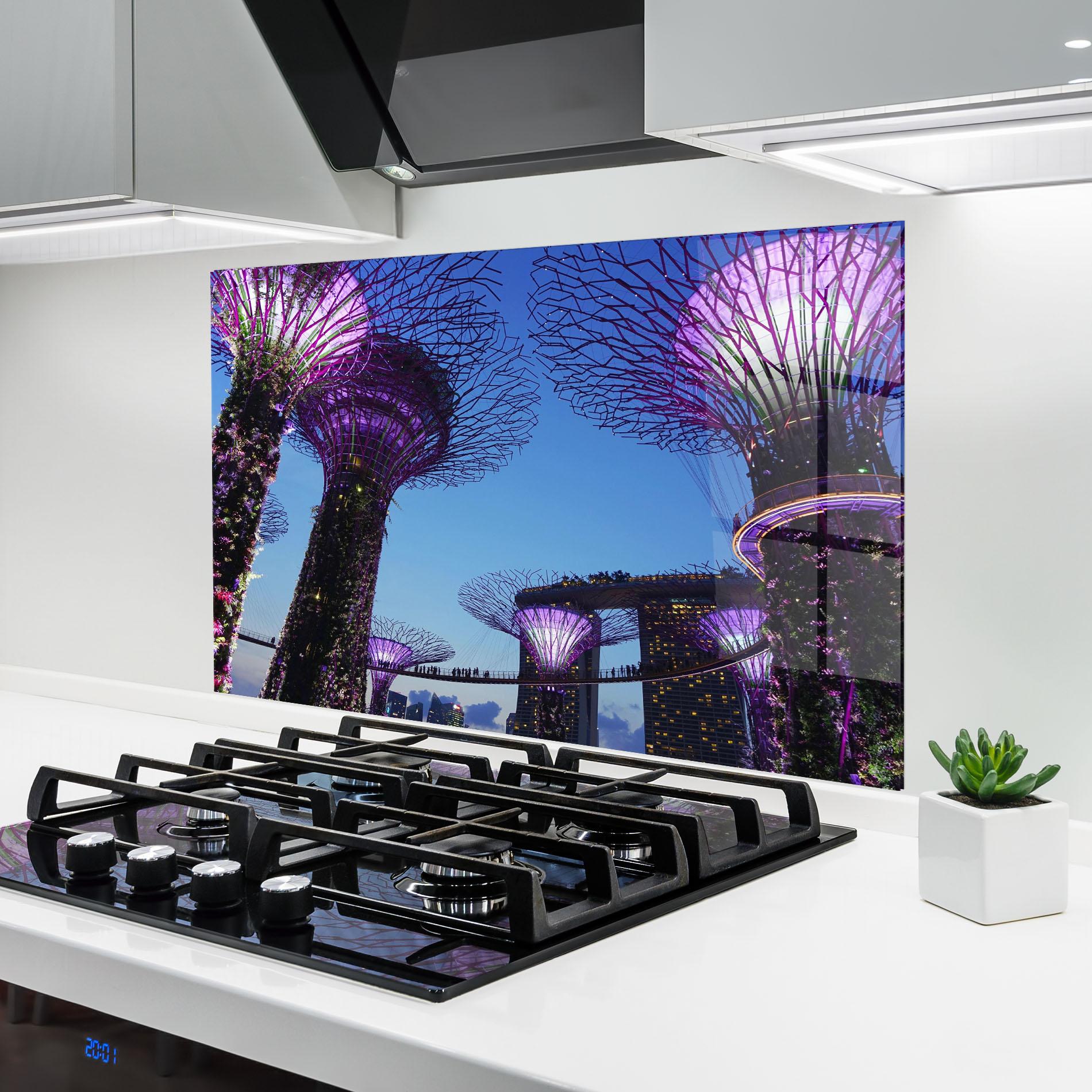 Küchenrückwand Glas Gardens By The Bay mockup 6