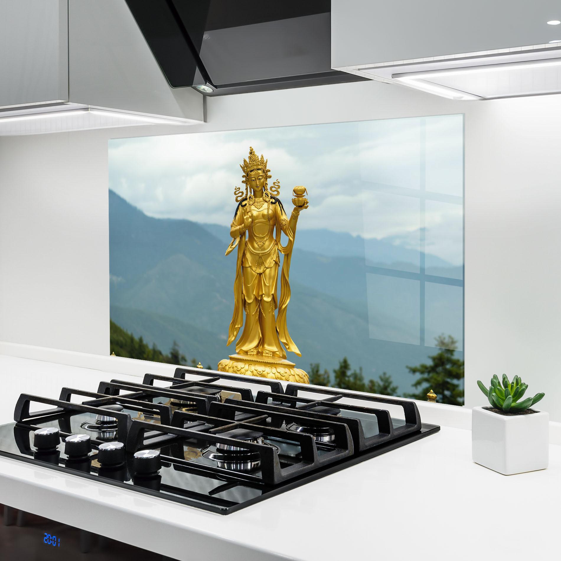 Küchenrückwand Glas Golden Tara mockup 6