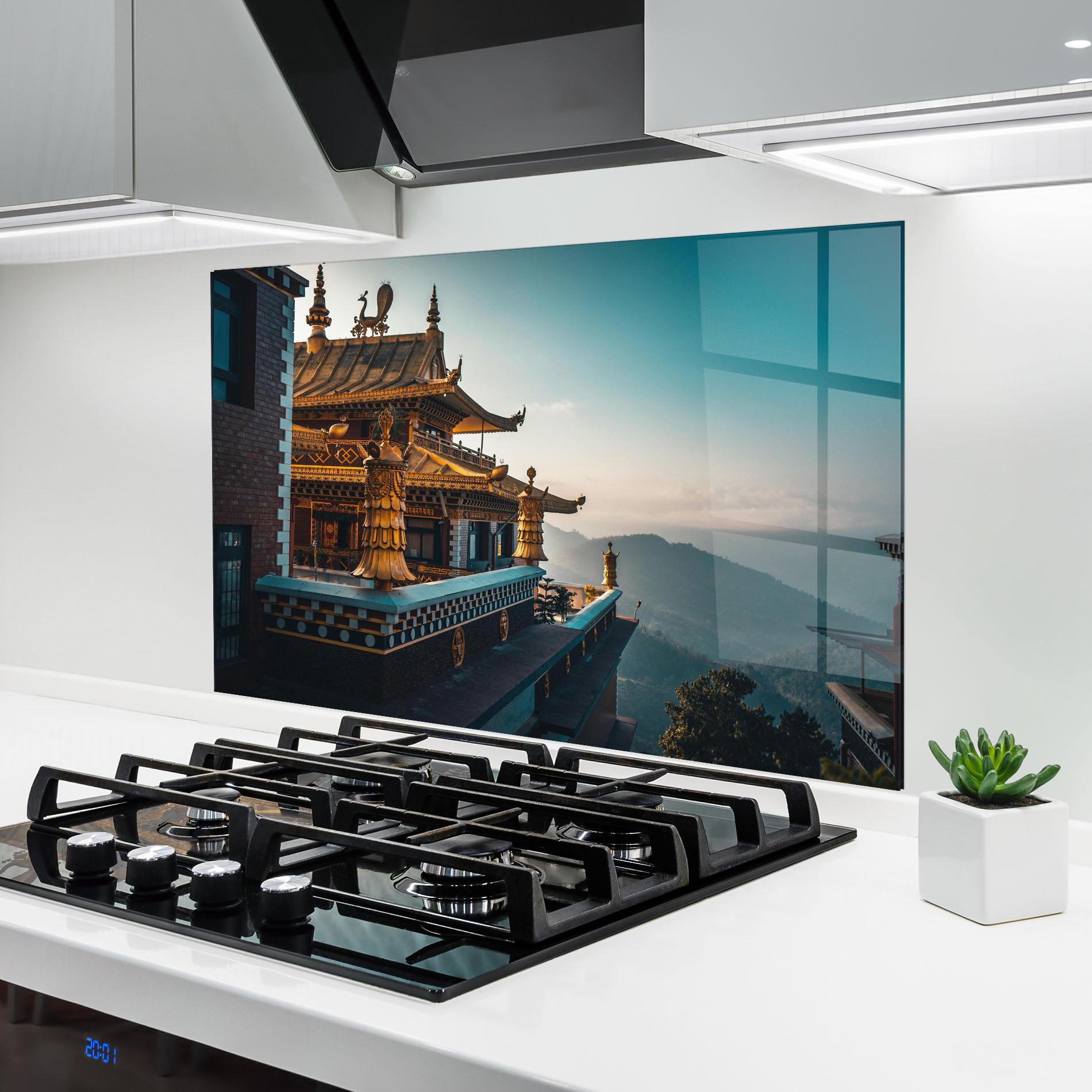 Küchenrückwand Glas Namo Buddha mockup 6