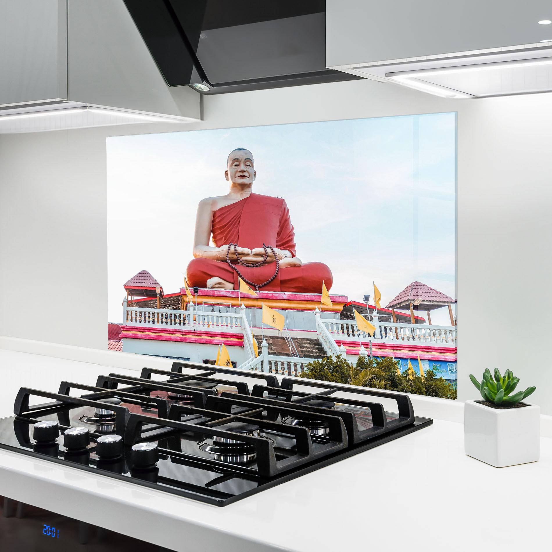 Küchenrückwand Glas Statue Ghana Devi mockup 6