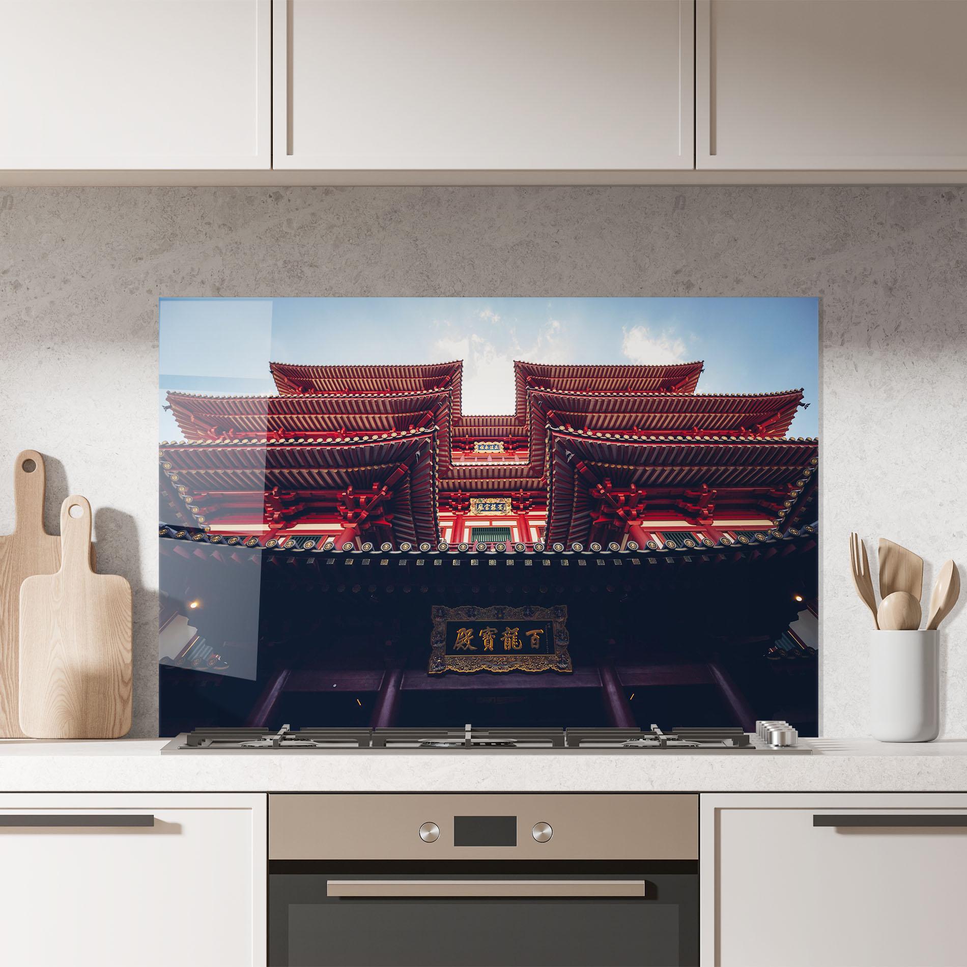 Küchenrückwand Glas Buddhist Temple mockup 7