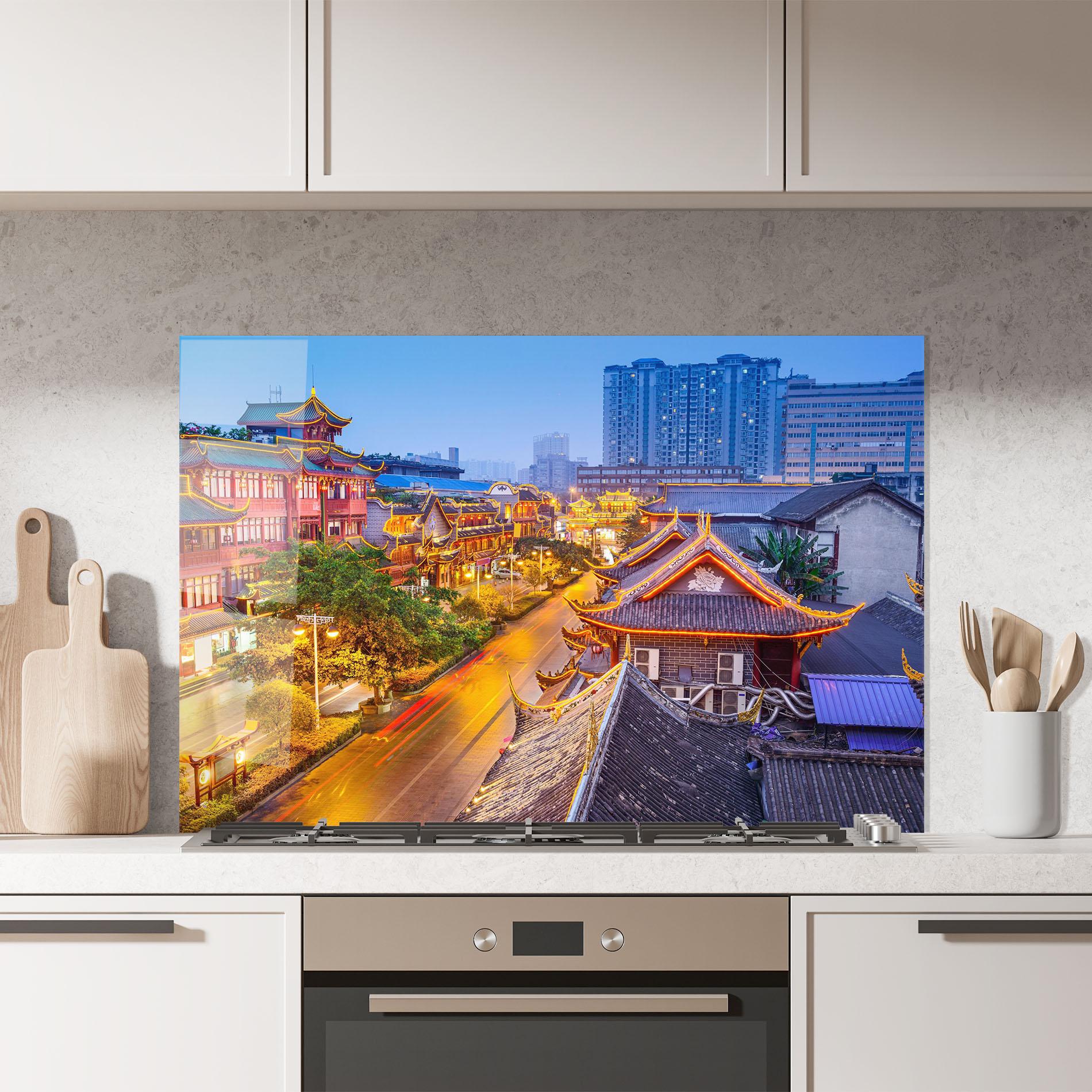 Küchenrückwand Glas Chengdu China mockup 7