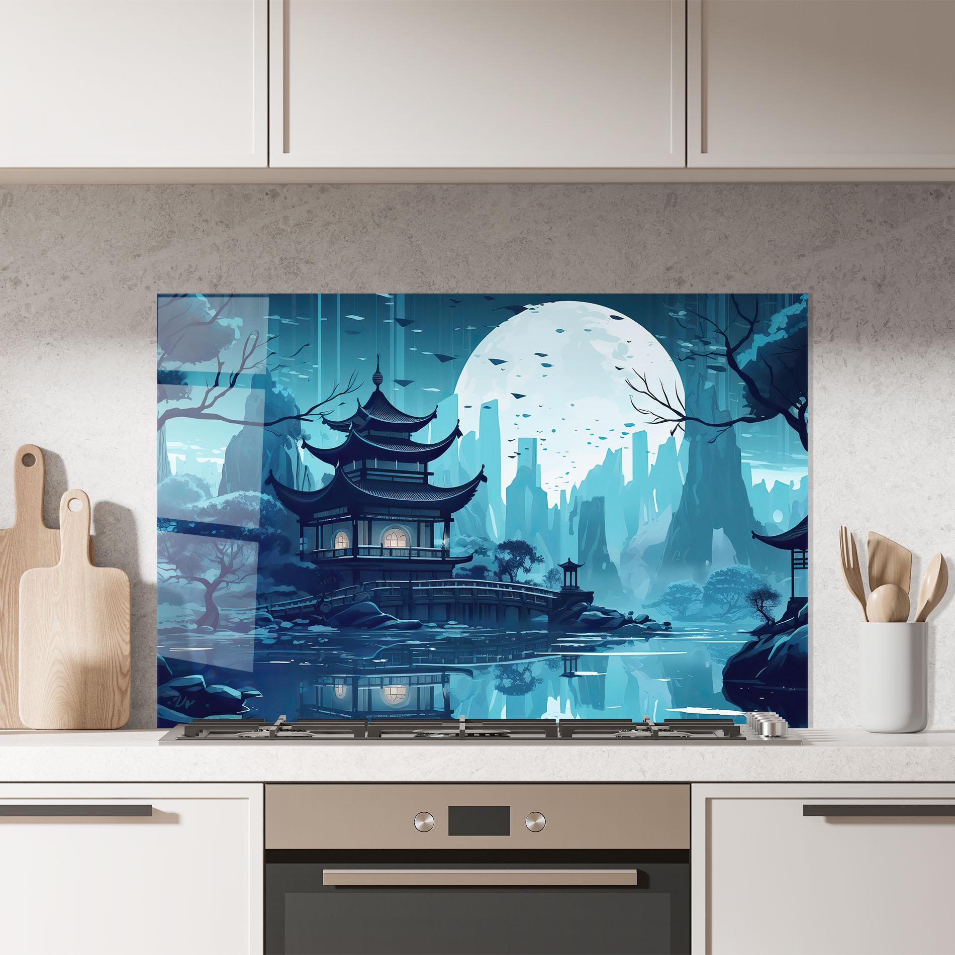 Küchenrückwand Glas Chinese Cartoon mockup 7