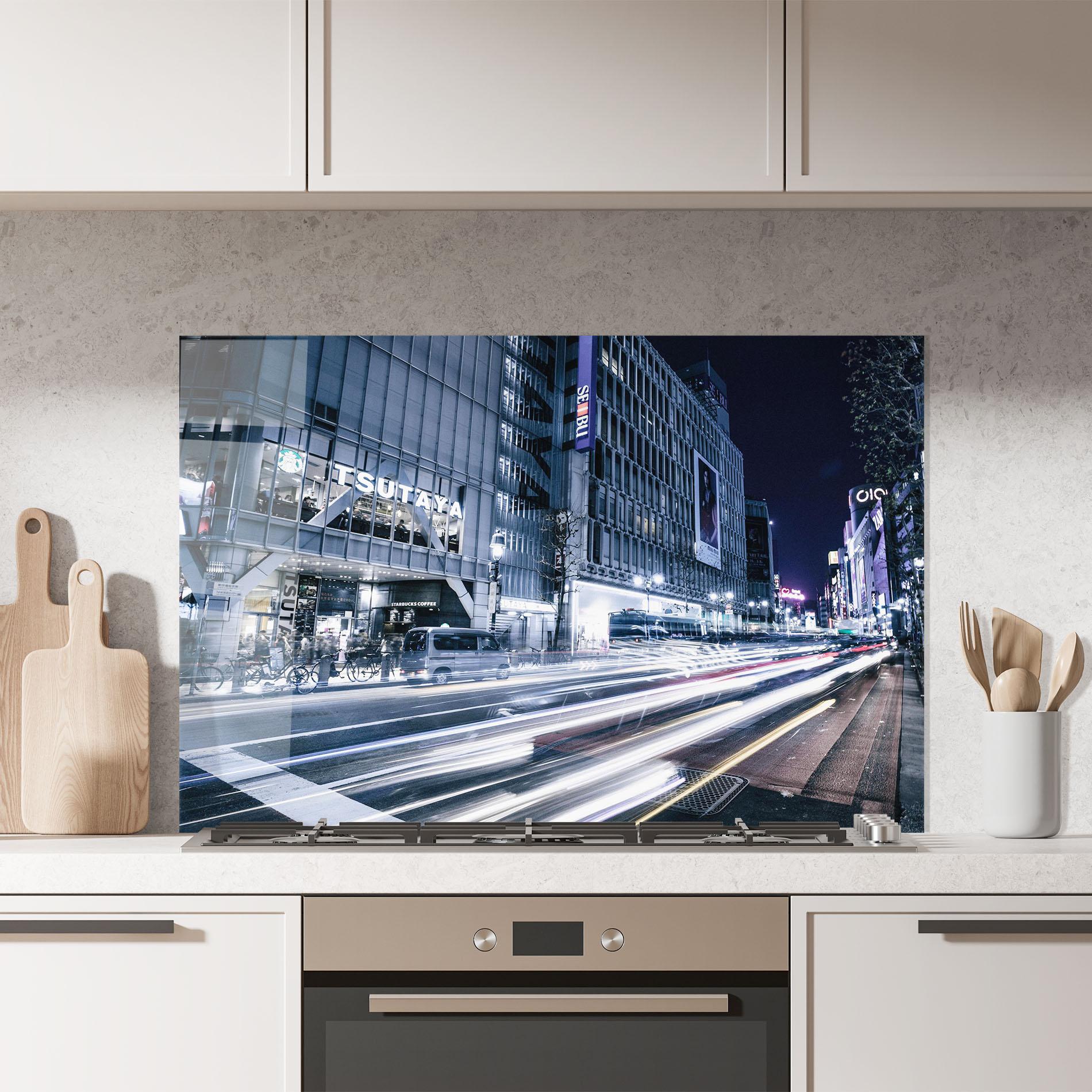 Küchenrückwand Glas Road Traffic mockup 7