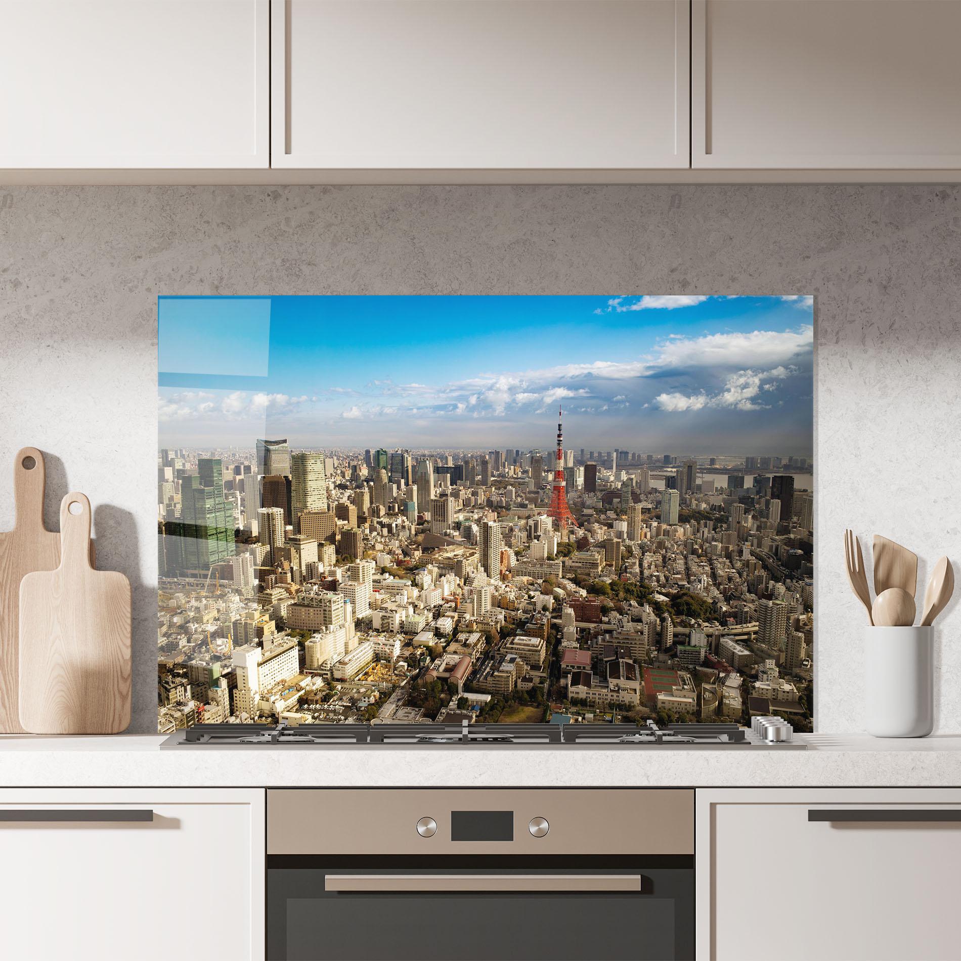 Küchenrückwand Glas Tokyo Tower mockup 7