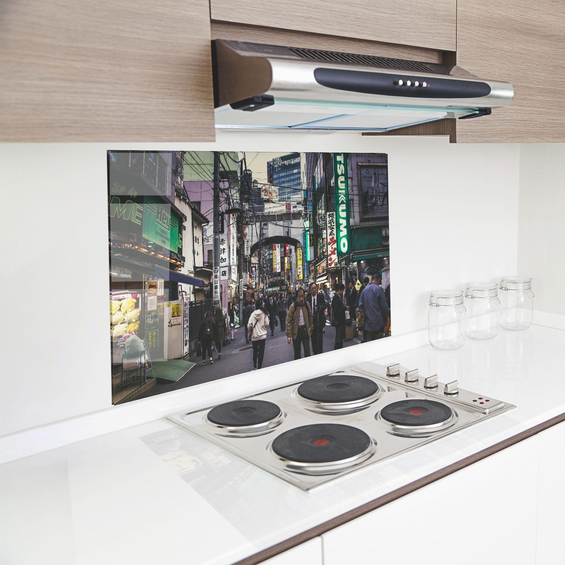 Küchenrückwand Glas Akihabara mockup 8