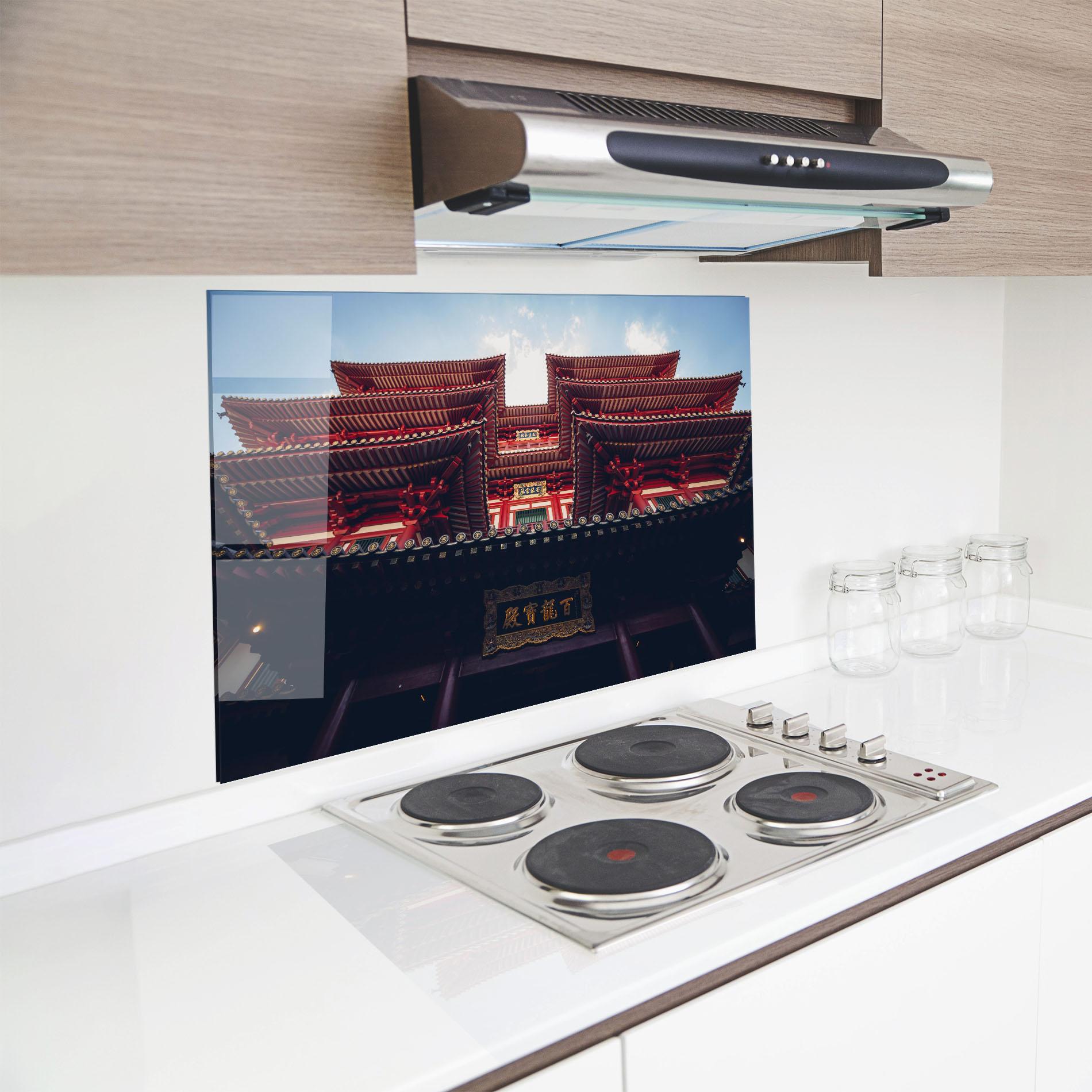 Küchenrückwand Glas Buddhist Temple mockup 8