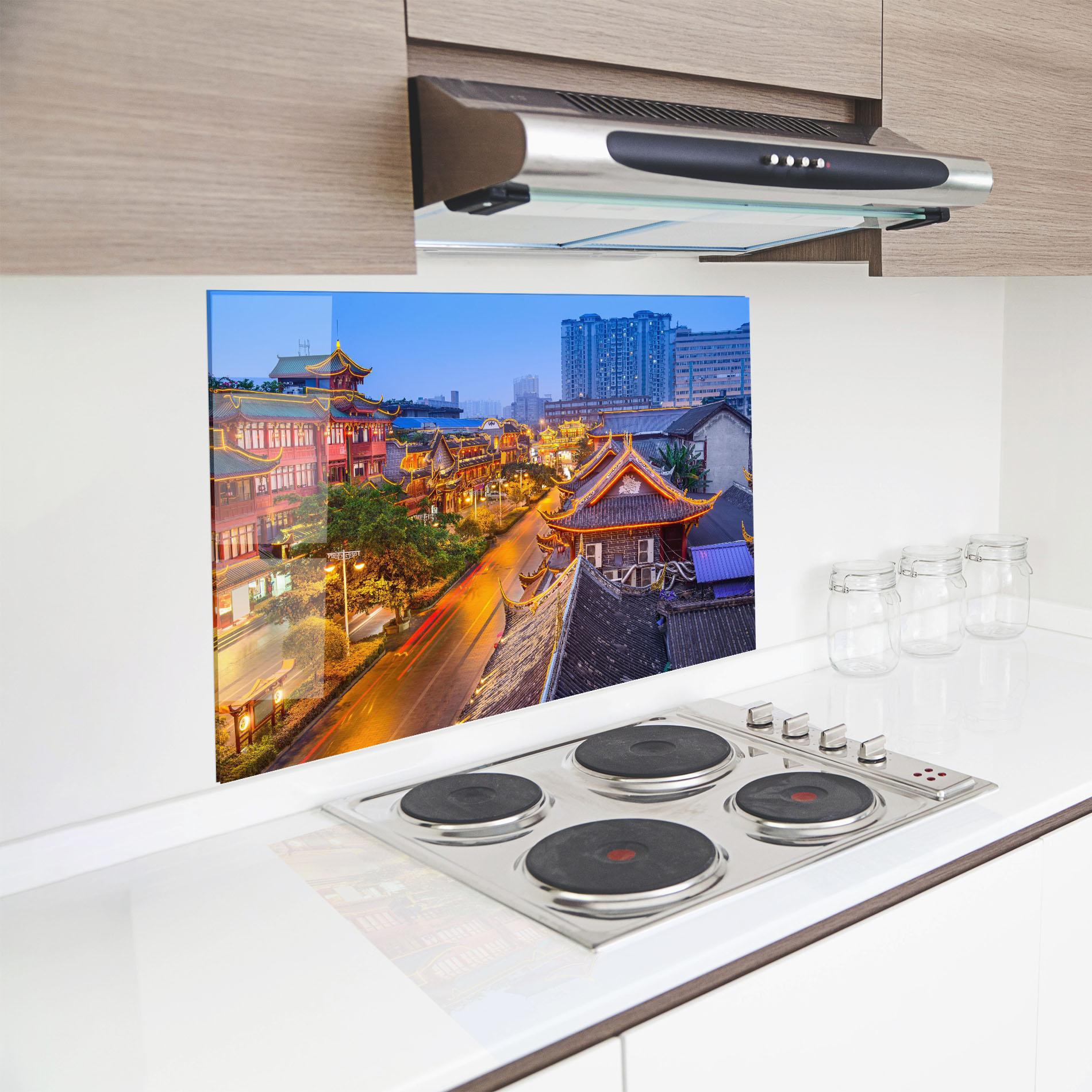 Küchenrückwand Glas Chengdu China mockup 8
