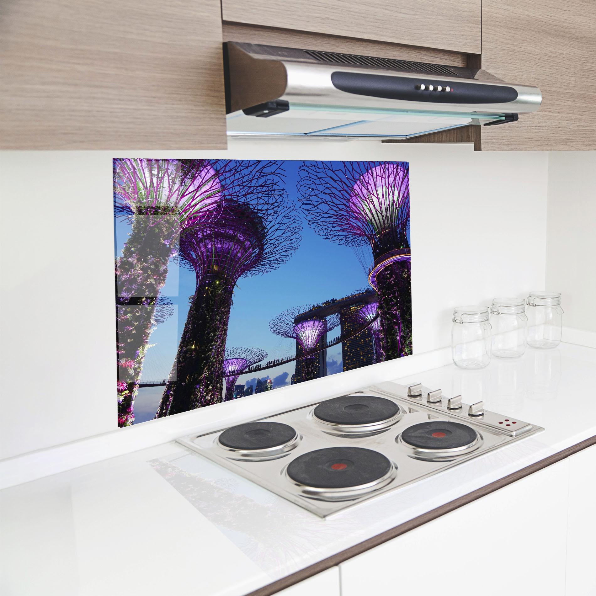 Küchenrückwand Glas Gardens By The Bay mockup 8