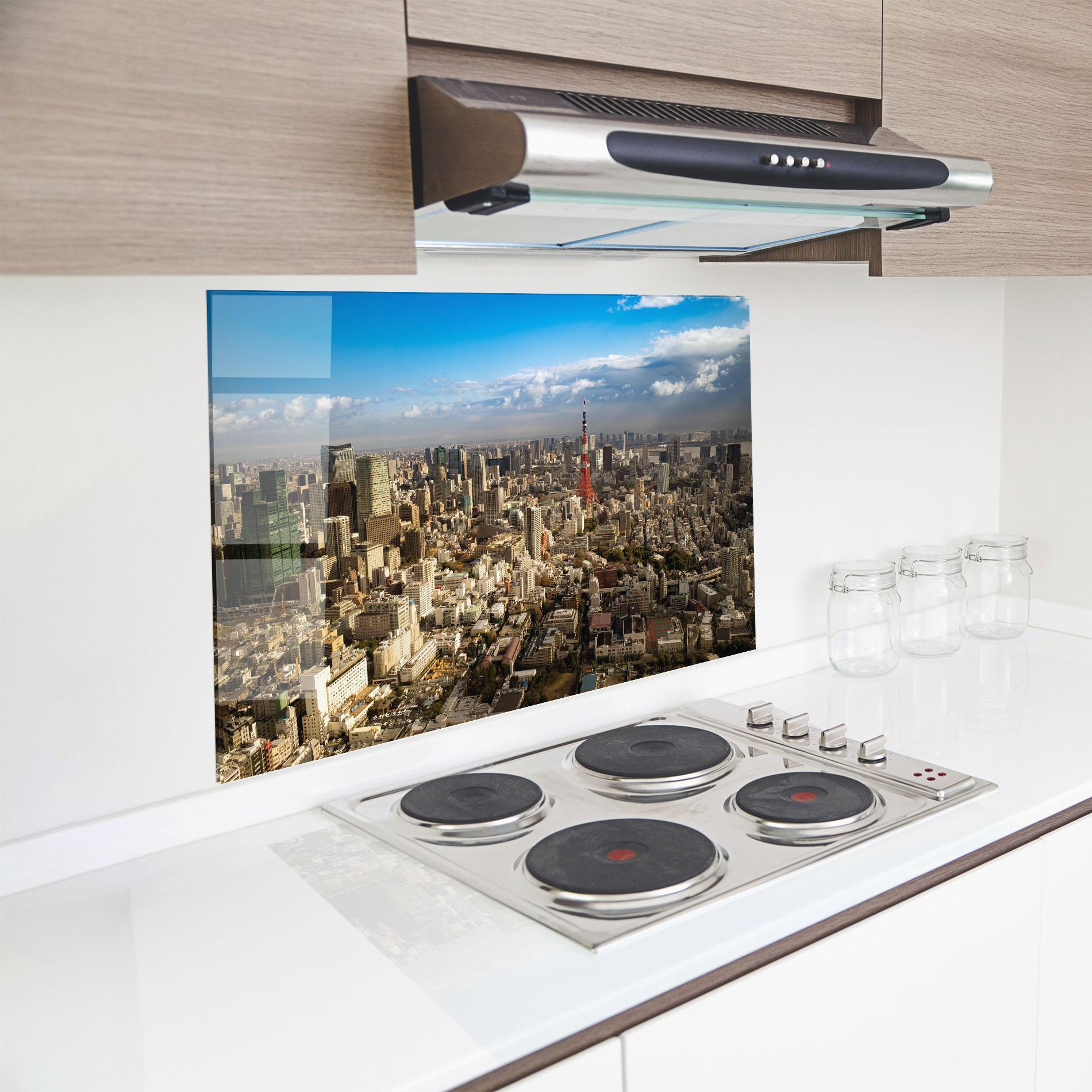 Küchenrückwand Glas Tokyo Tower mockup 8