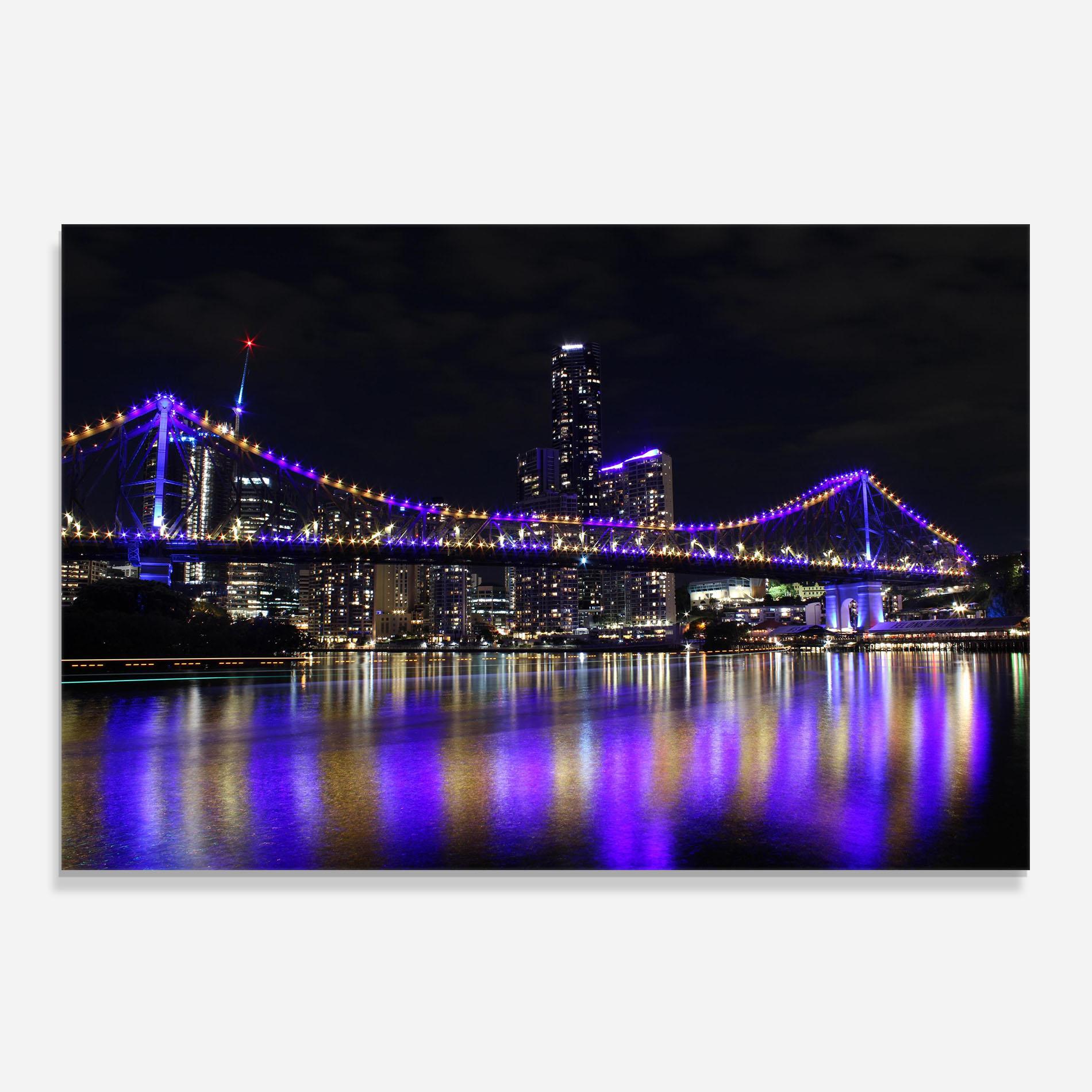 Küchenrückwand Glas Story Bridge mockup 0