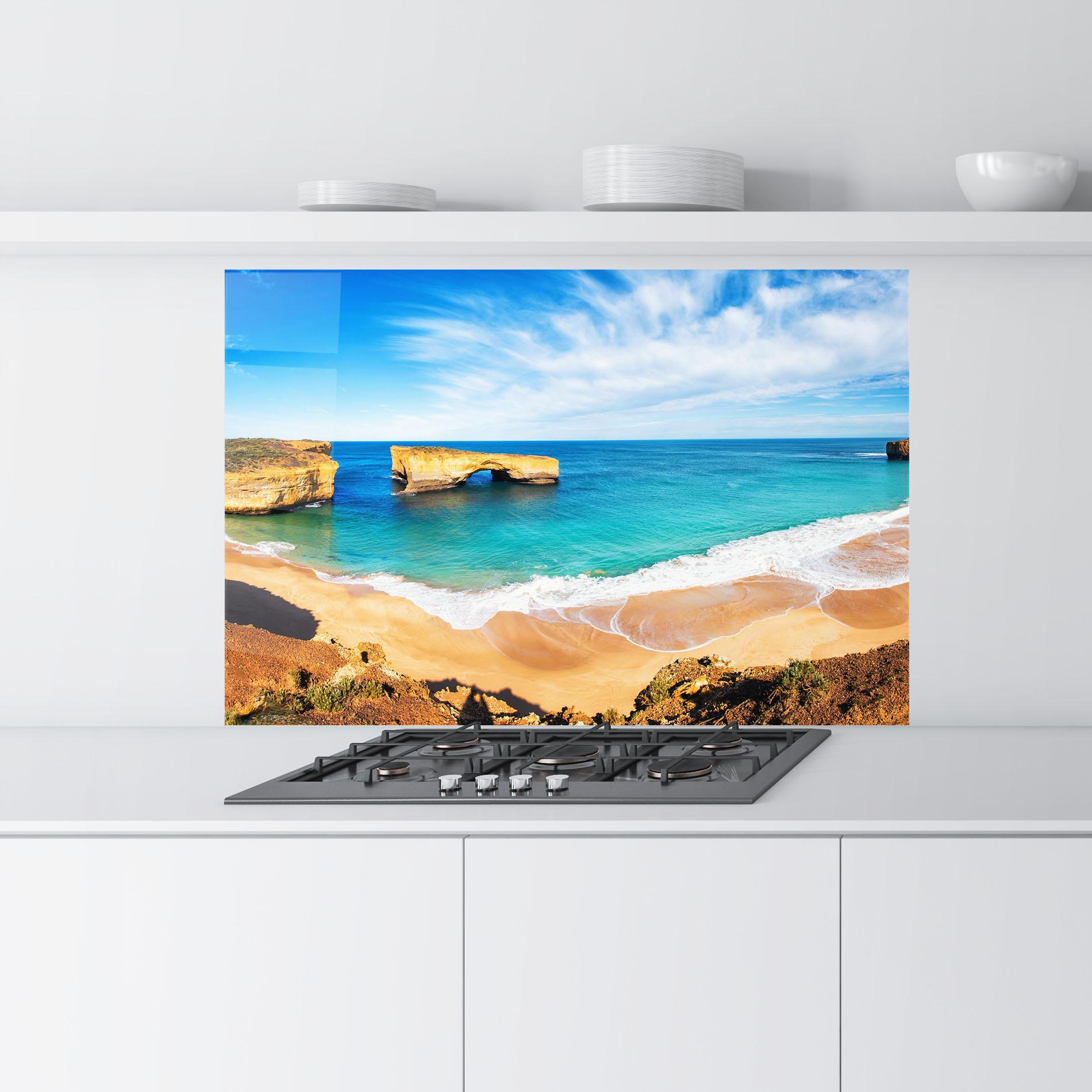 Küchenrückwand Glas Australian Island mockup 9