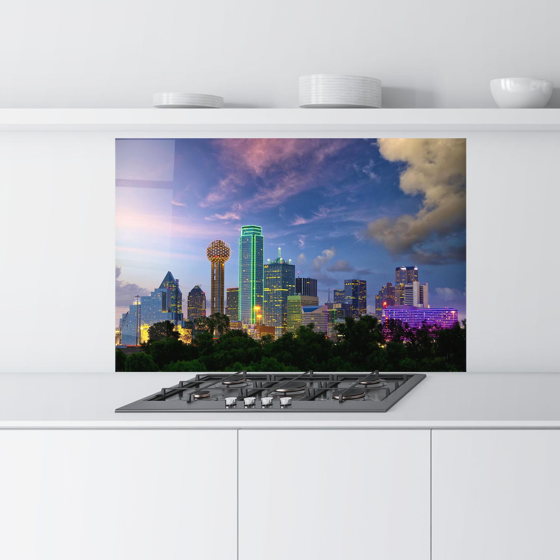 Küchenrückwand Glas Dallas Dusk mockup 9