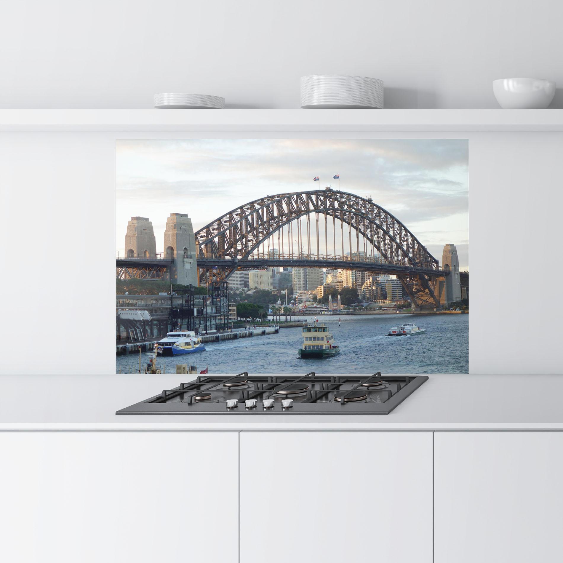 Küchenrückwand Glas Harbour Bridge View mockup 9