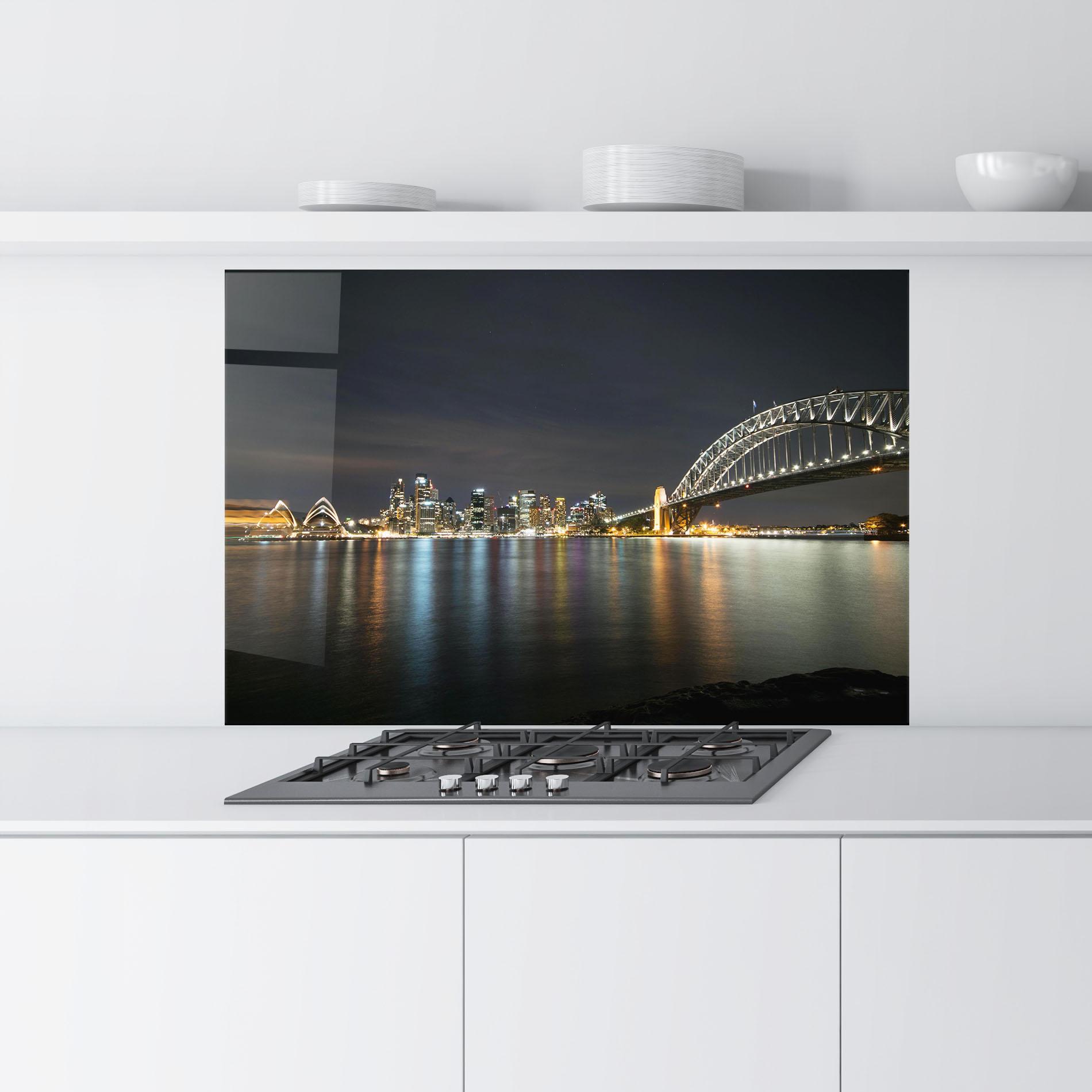 Küchenrückwand Glas Harbour Bridge mockup 9