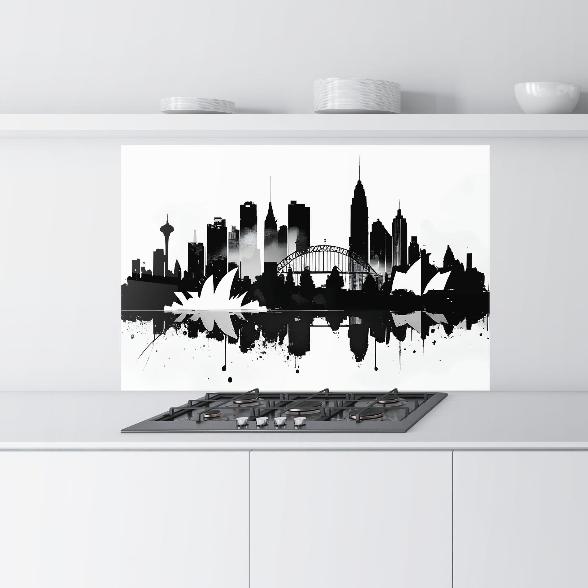 Küchenrückwand Glas Opera House Art mockup 9