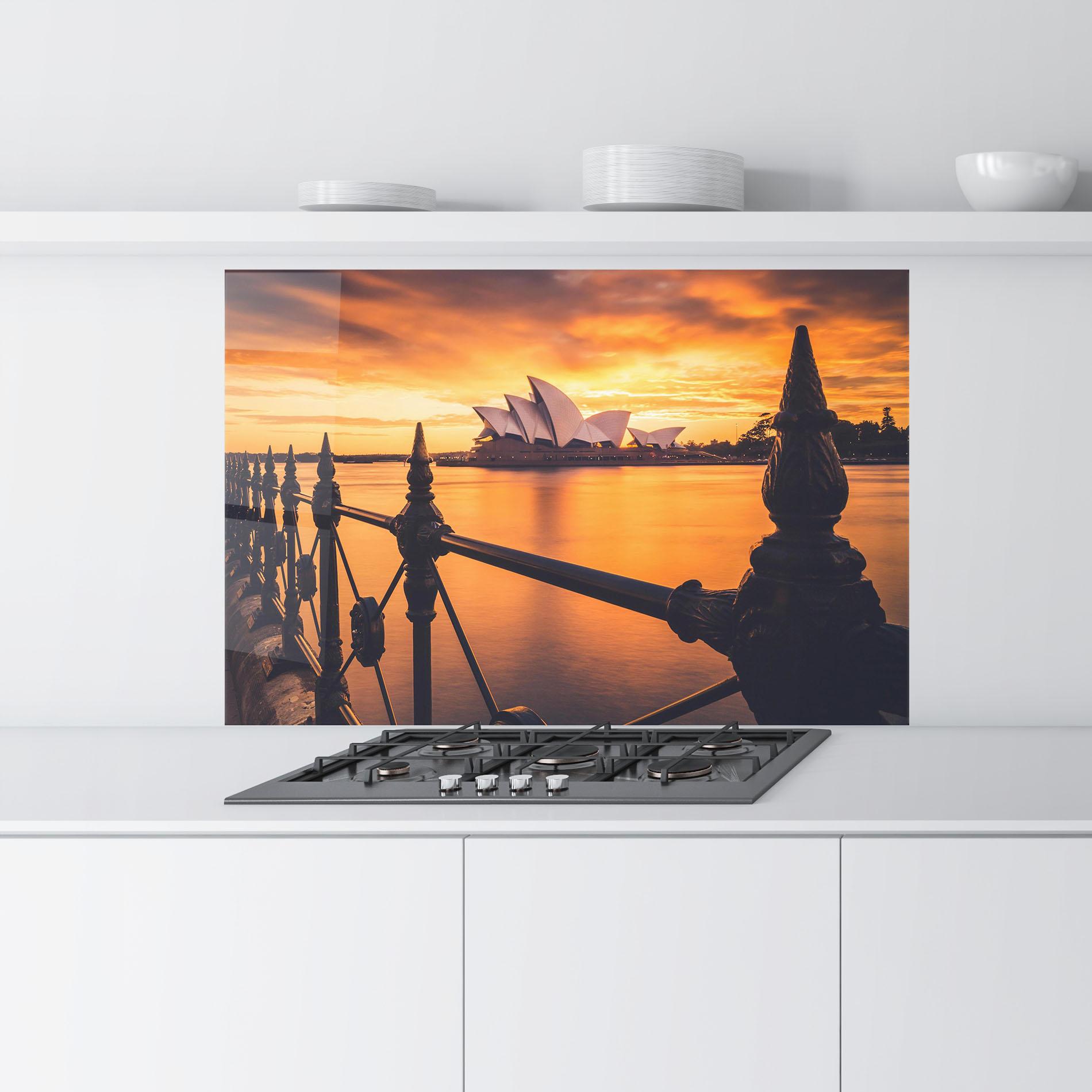 Küchenrückwand Glas Sydney Orange View mockup 9