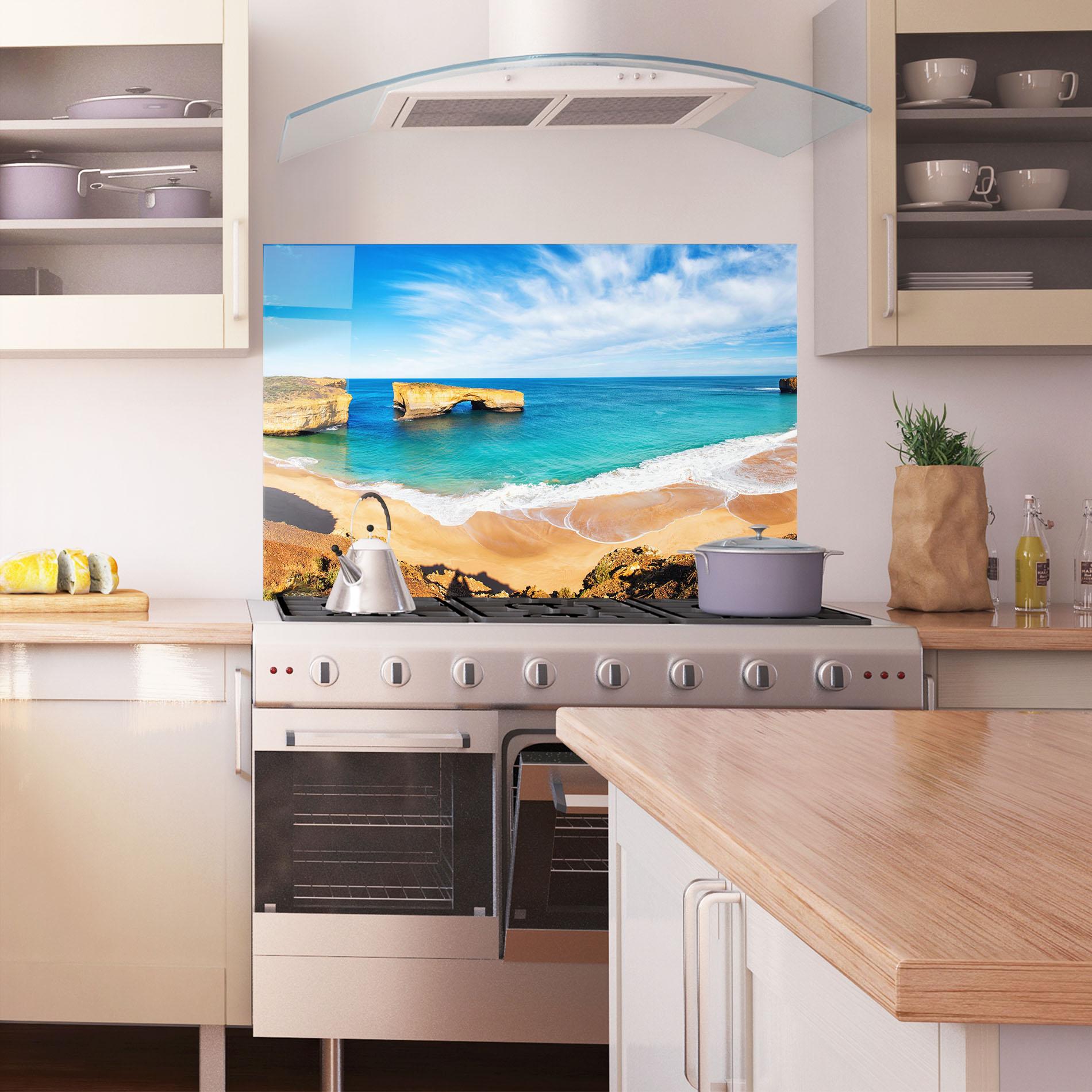Küchenrückwand Glas Australian Island mockup 1