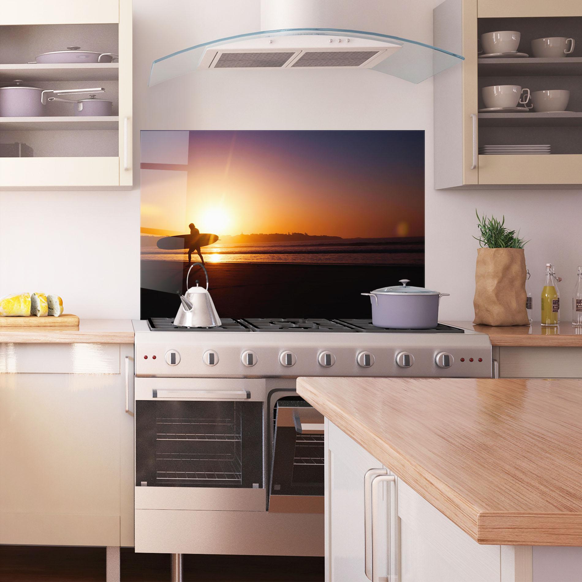 Küchenrückwand Glas Australian Sunset mockup 1