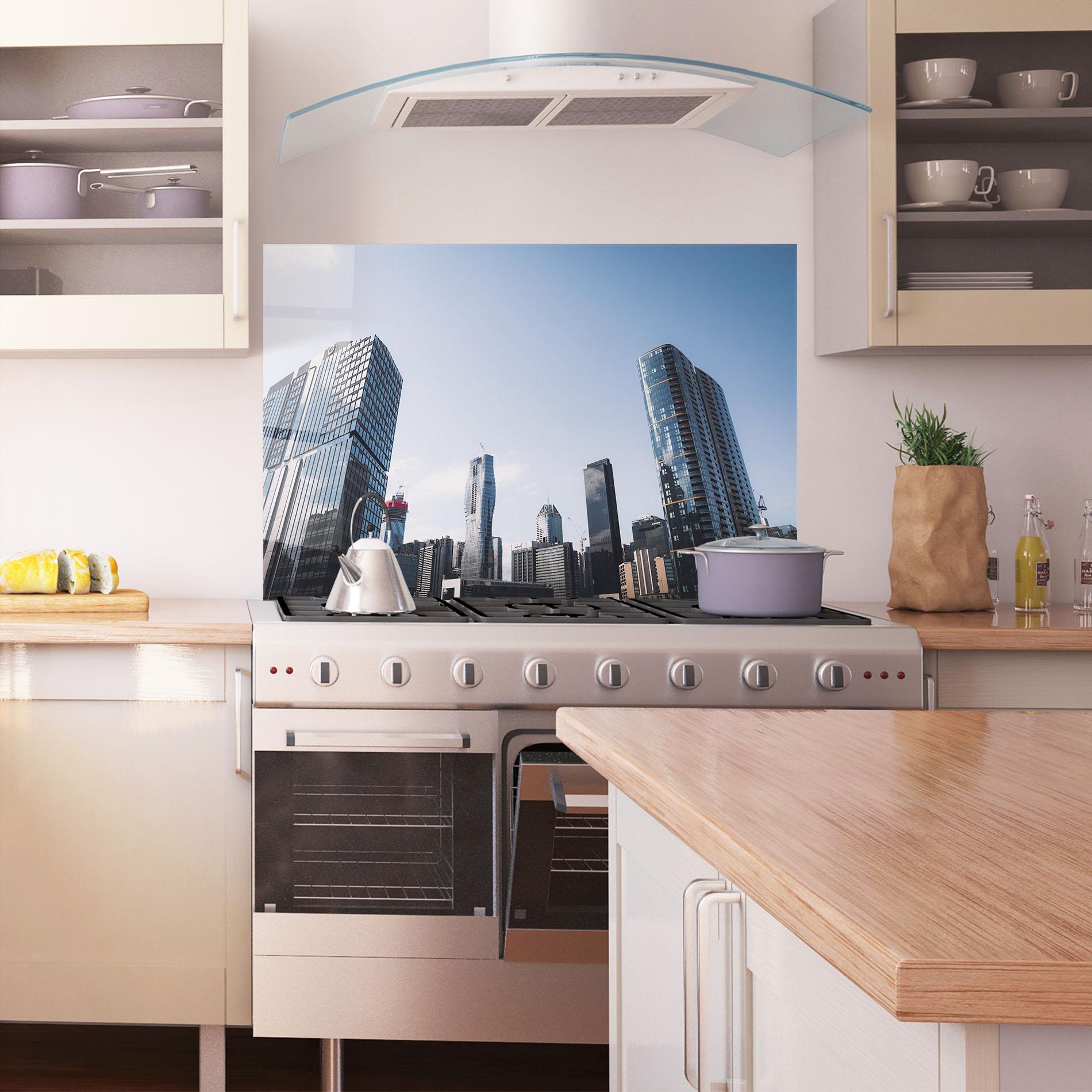 Küchenrückwand Glas Business Building mockup 1