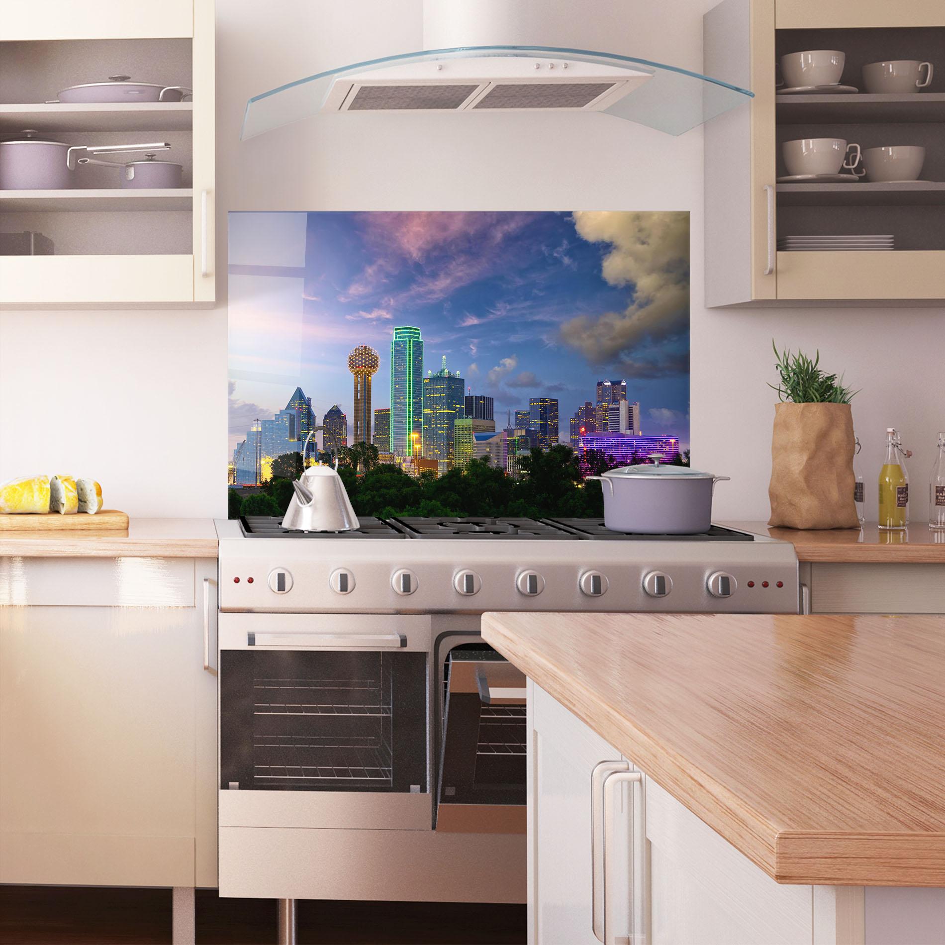 Küchenrückwand Glas Dallas Dusk mockup 1