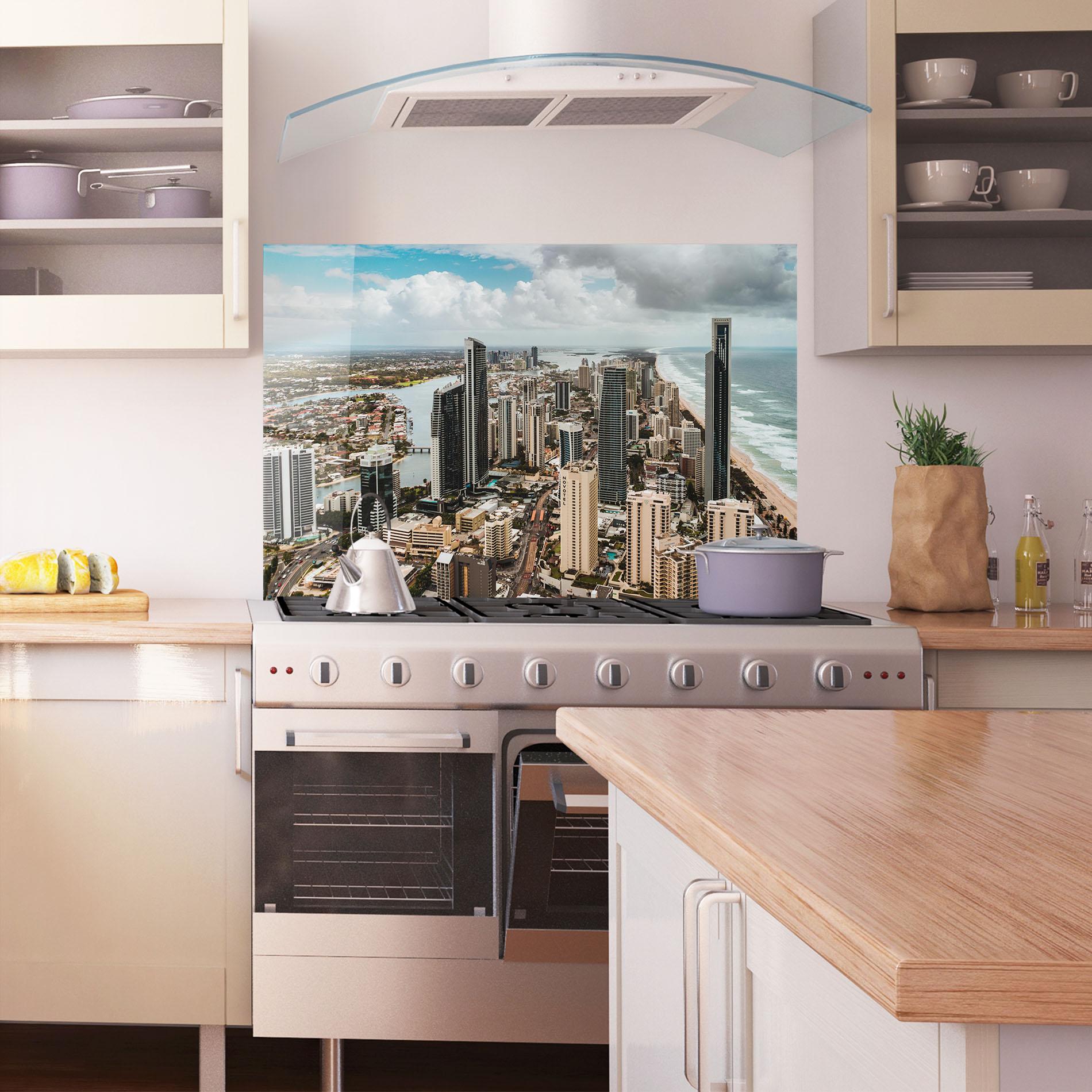 Küchenrückwand Glas Gold Coast mockup 1