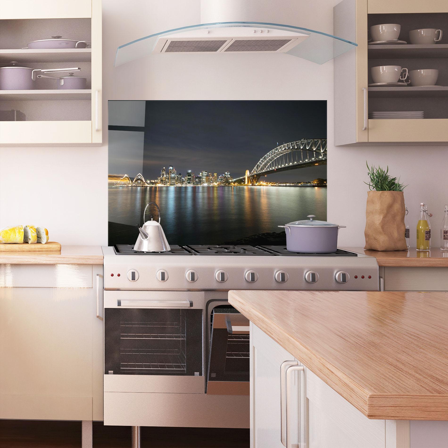 Küchenrückwand Glas Harbour Bridge mockup 1