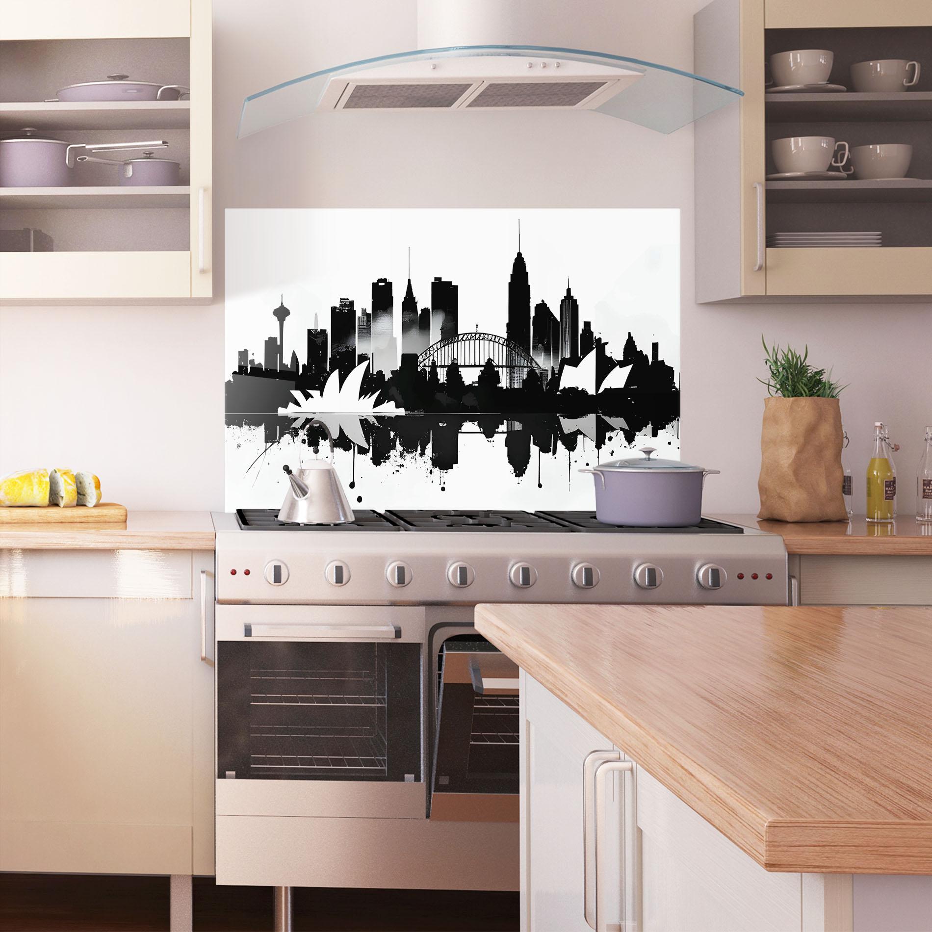 Küchenrückwand Glas Opera House Art mockup 1