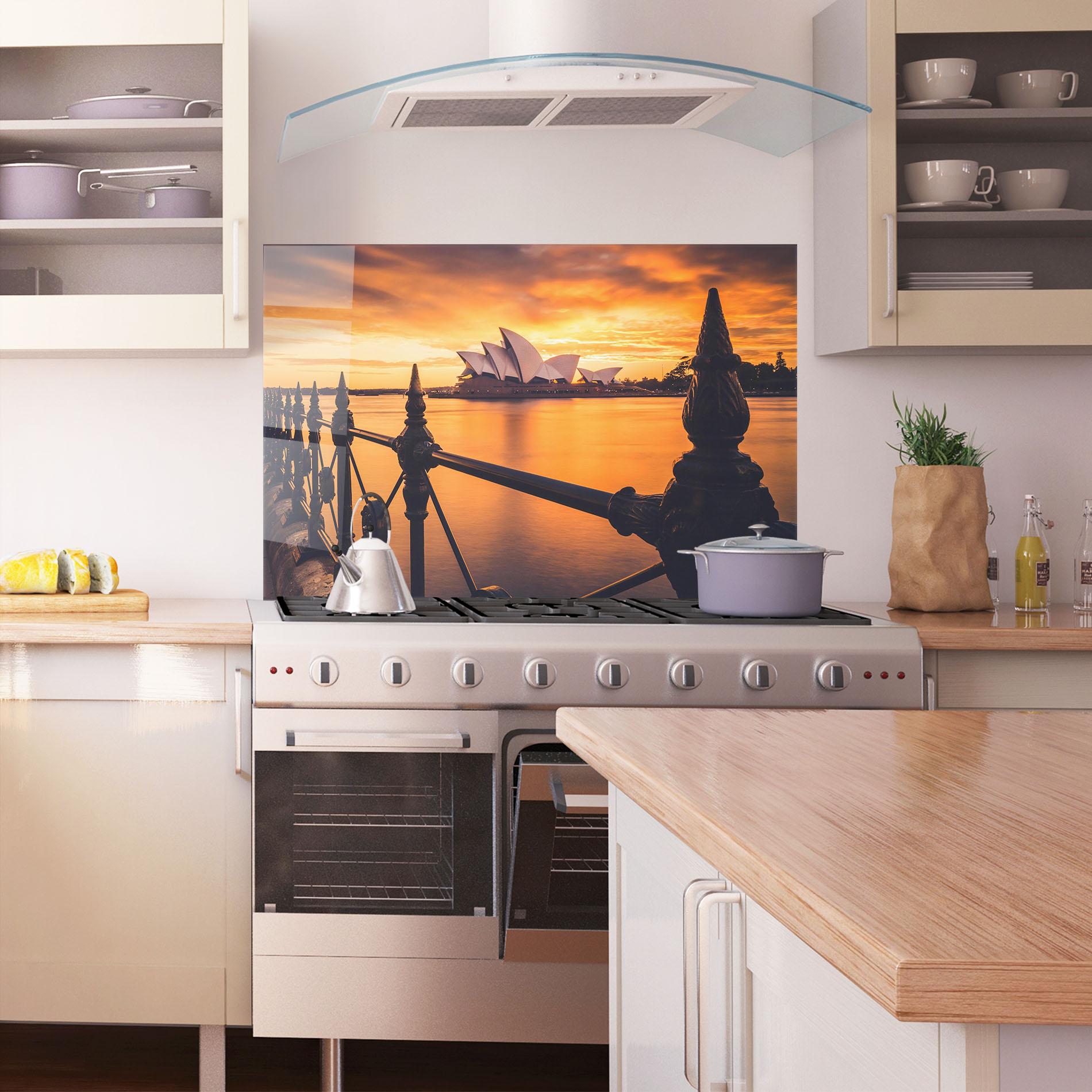 Küchenrückwand Glas Sydney Orange View mockup 1