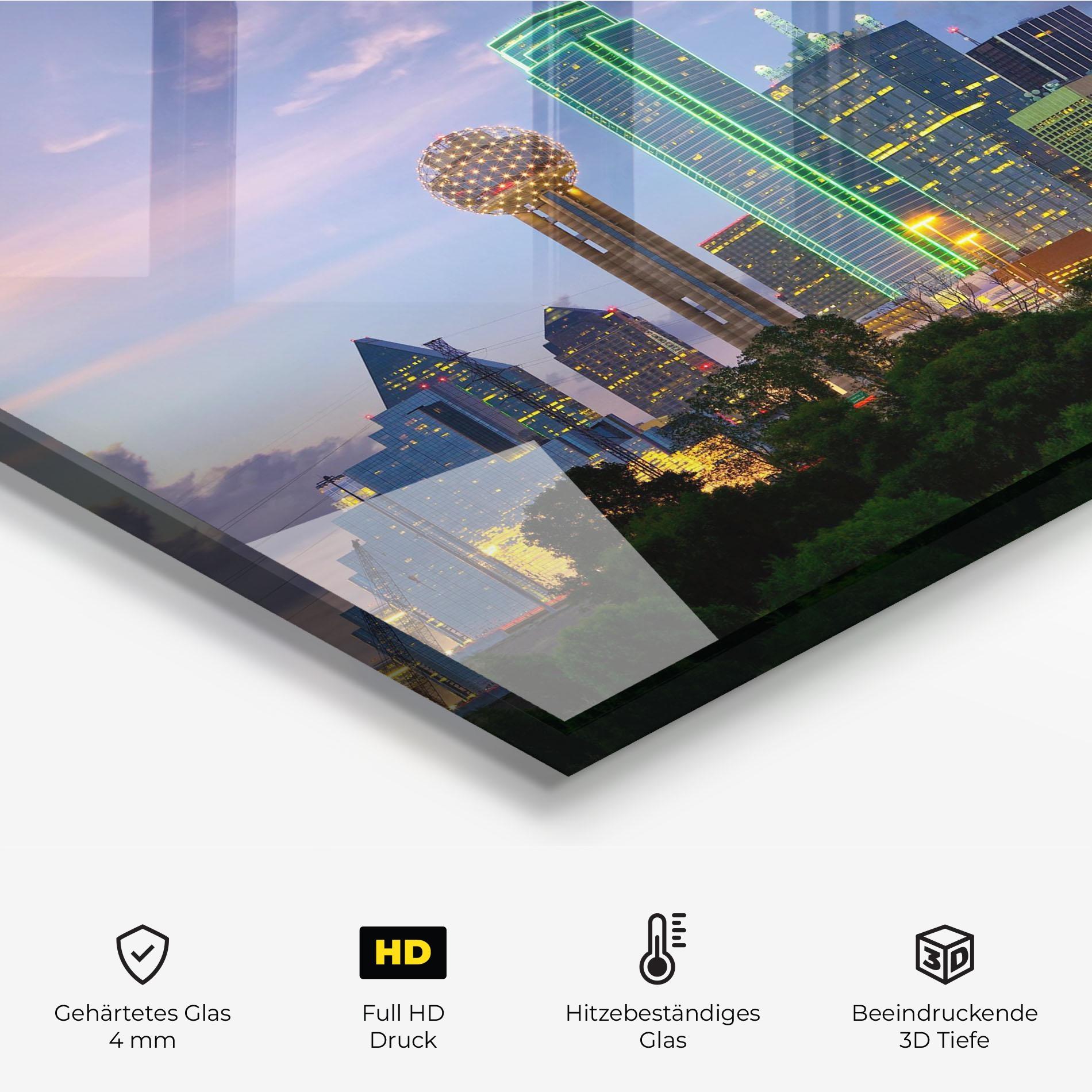 Küchenrückwand Glas Dallas Dusk mockup 2