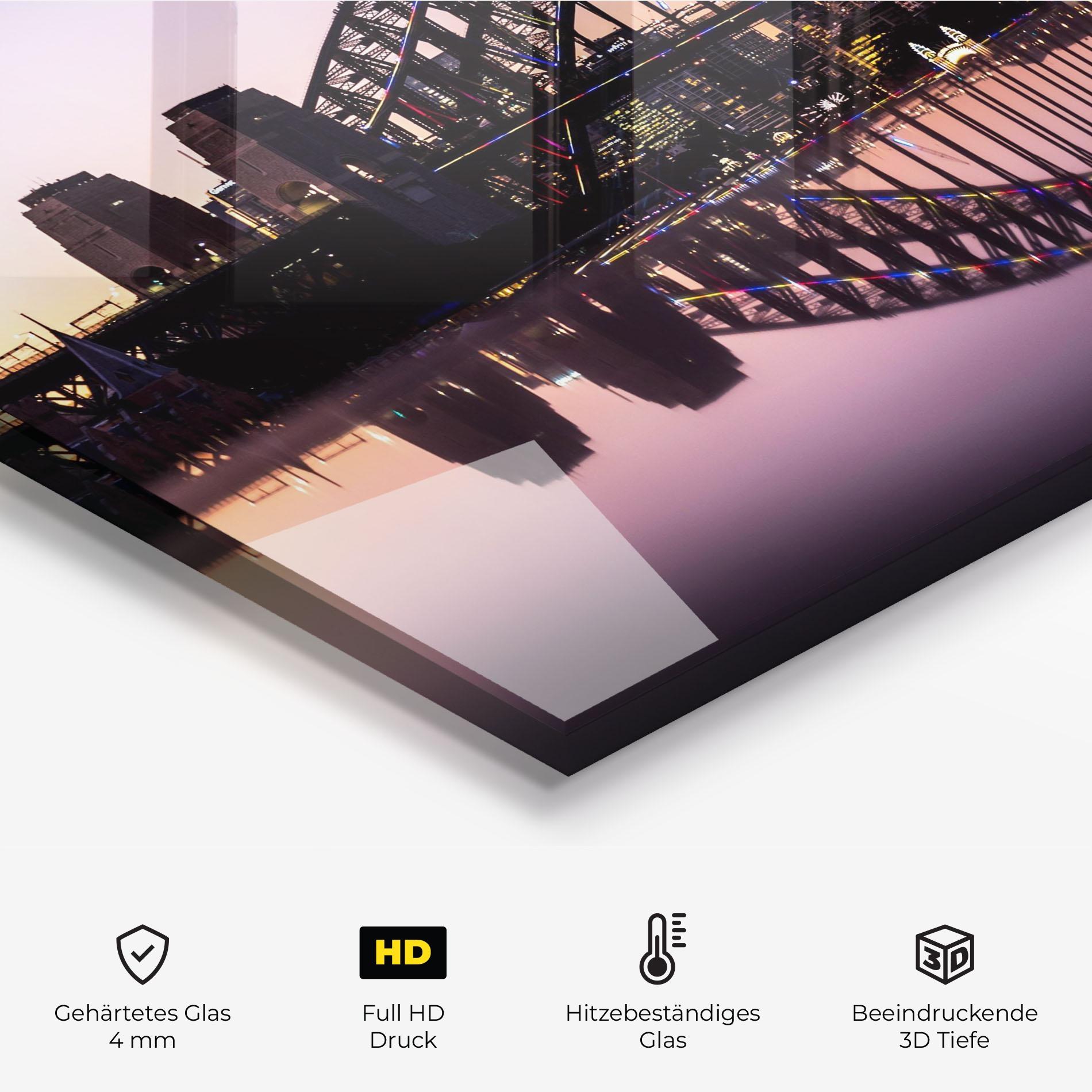 Küchenrückwand Glas Purple Night Sydney mockup 2