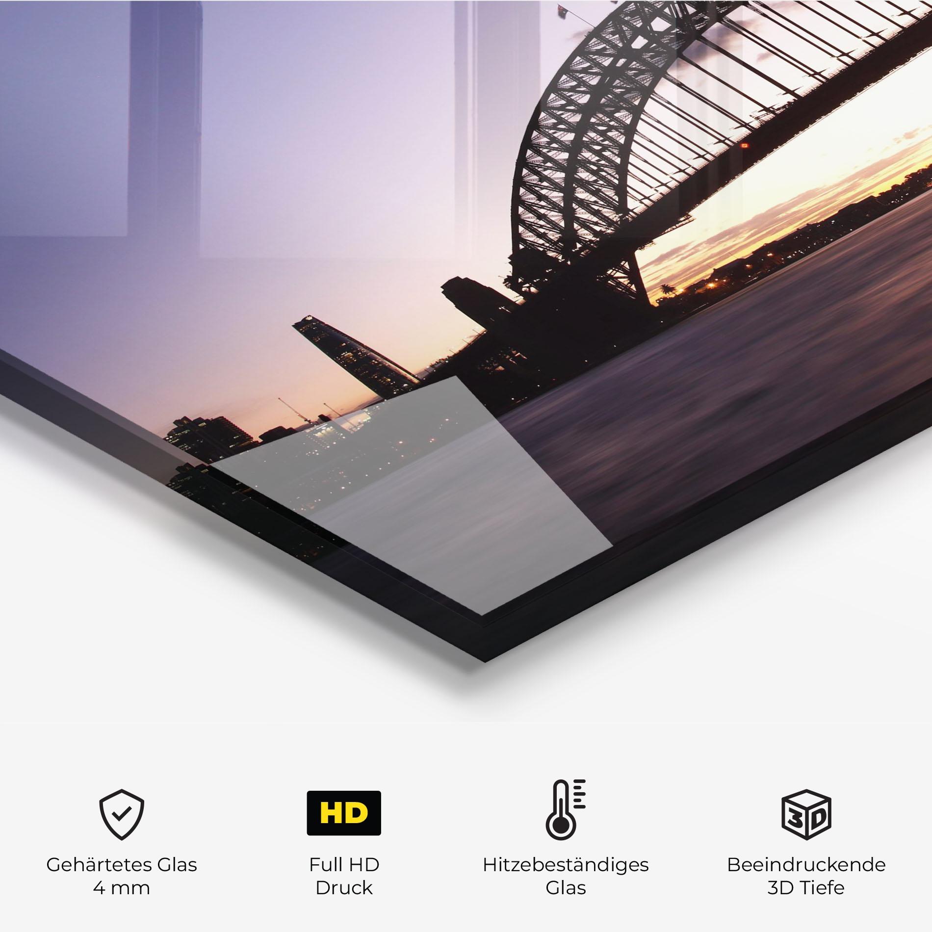 Küchenrückwand Glas Purple Sky Sydney mockup 2