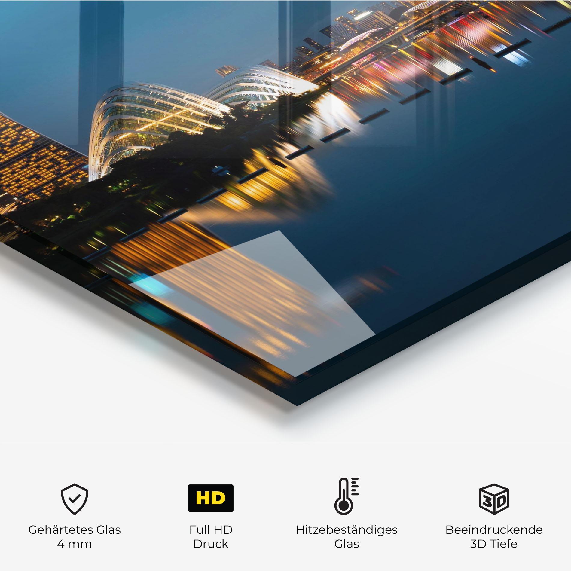 Küchenrückwand Glas Singapore City Skyline mockup 2