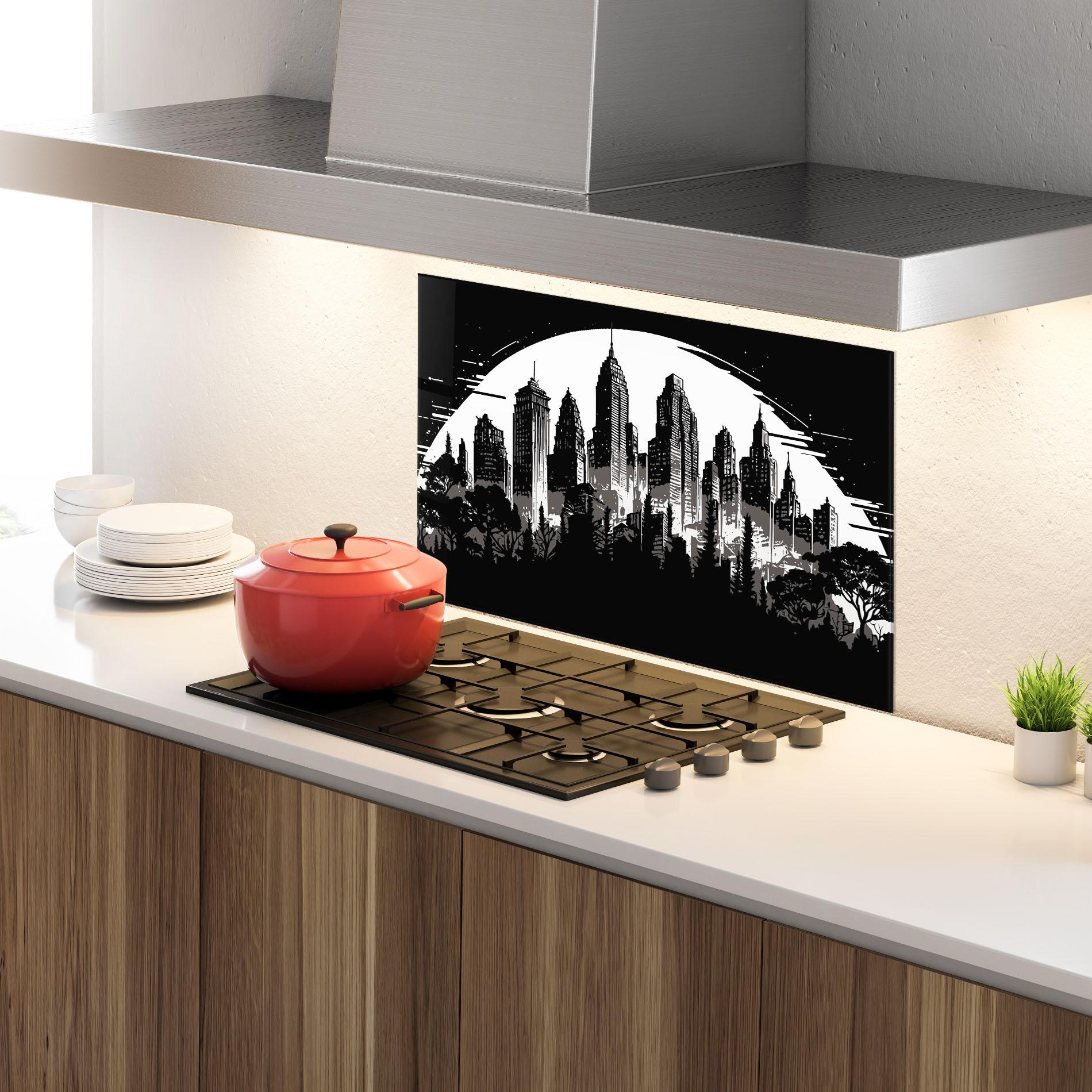 Küchenrückwand Glas Australia Moon mockup 4