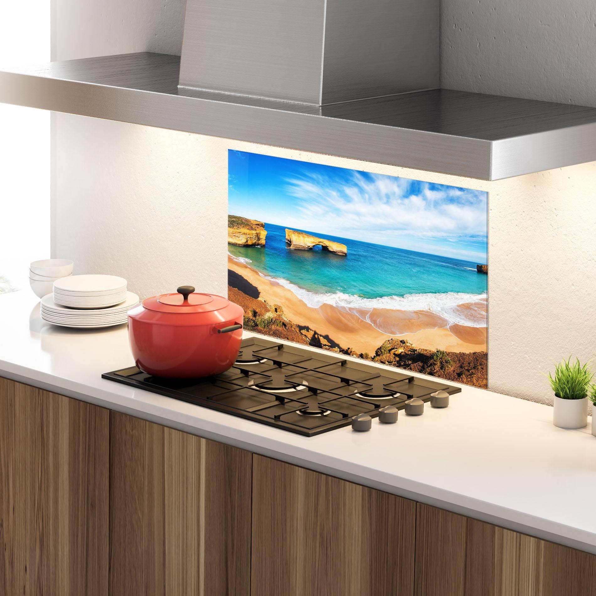 Küchenrückwand Glas Australian Island mockup 4