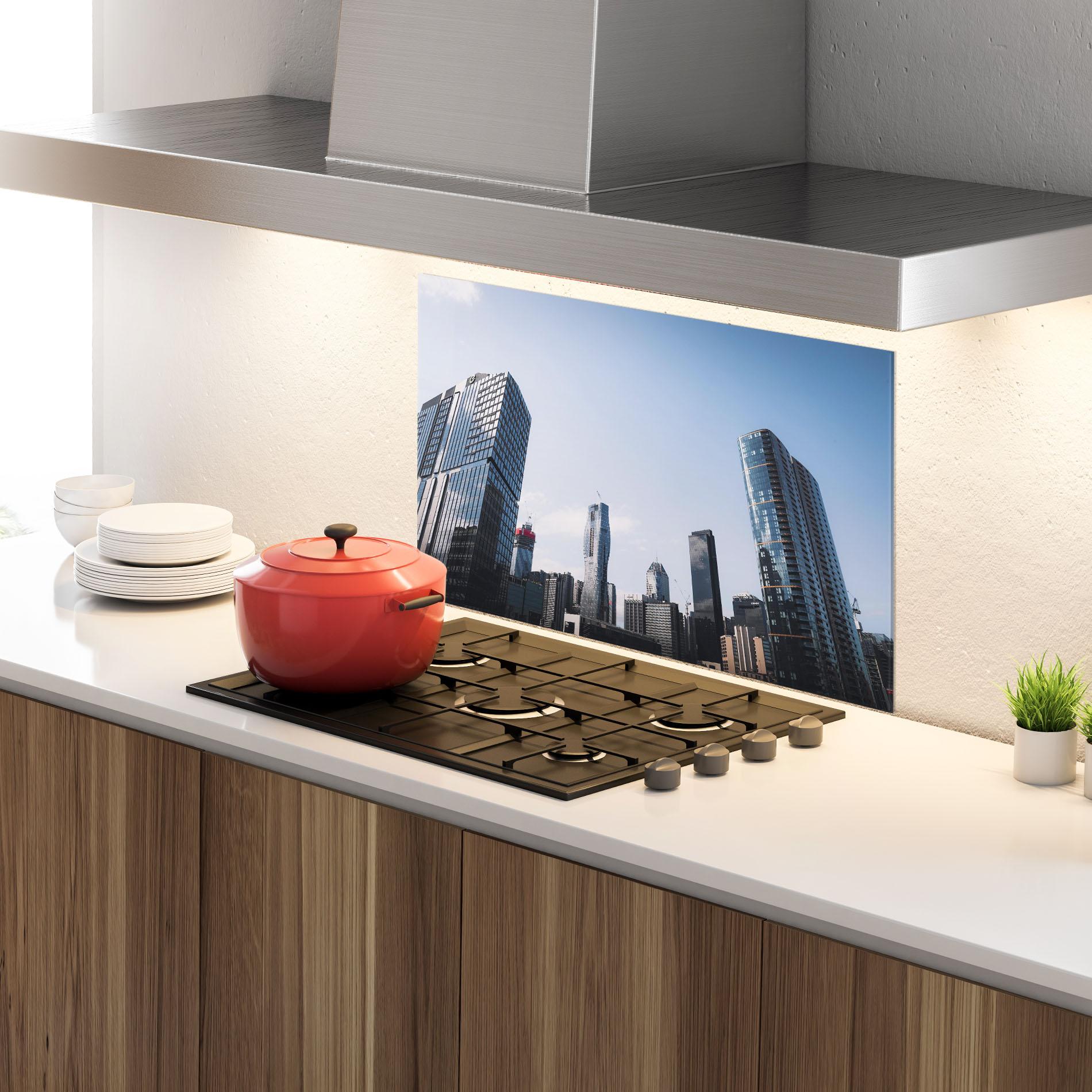 Küchenrückwand Glas Business Building mockup 4