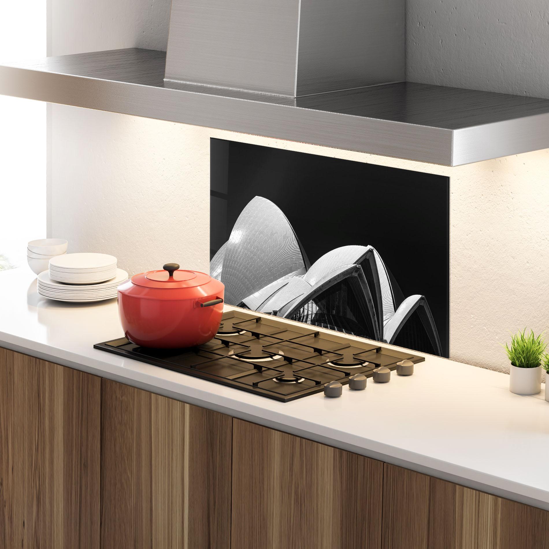 Küchenrückwand Glas Opera House Close Up mockup 4