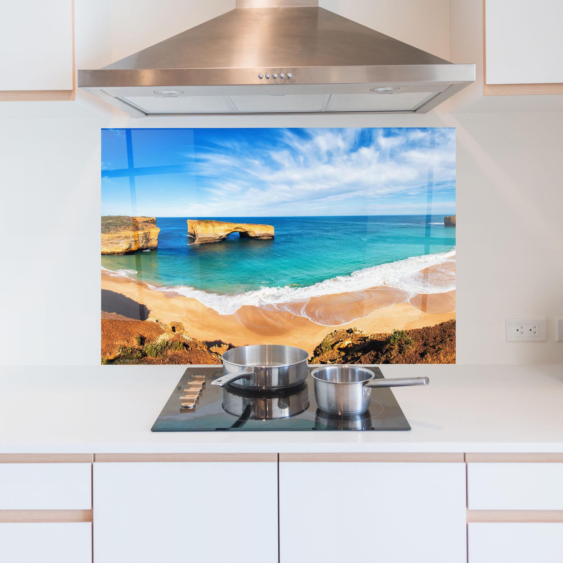 Küchenrückwand Glas Australian Island mockup 5