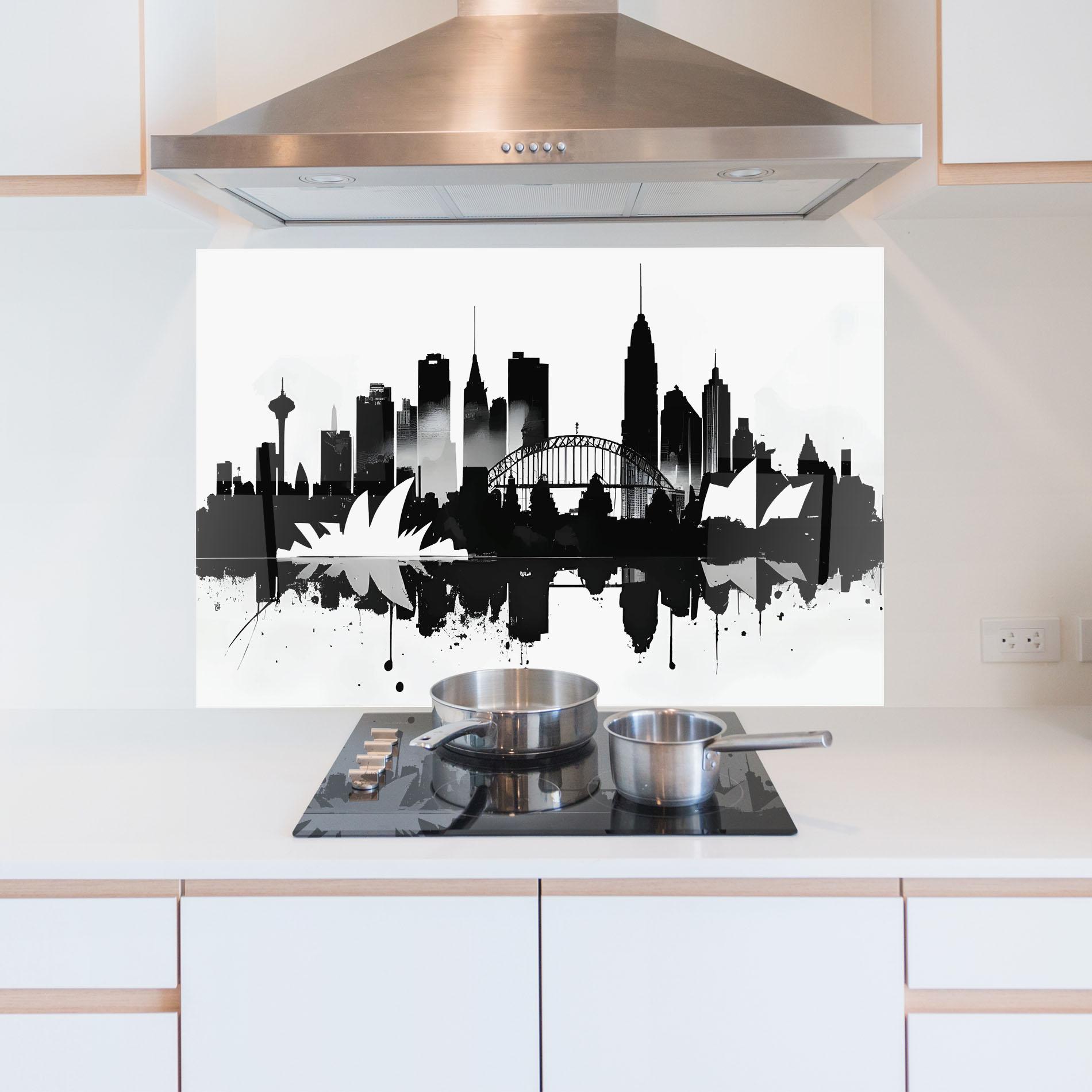 Küchenrückwand Glas Opera House Art mockup 5