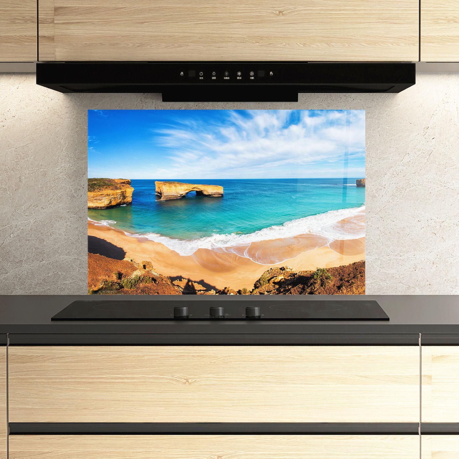 Küchenrückwand Glas Australian Island mockup 3