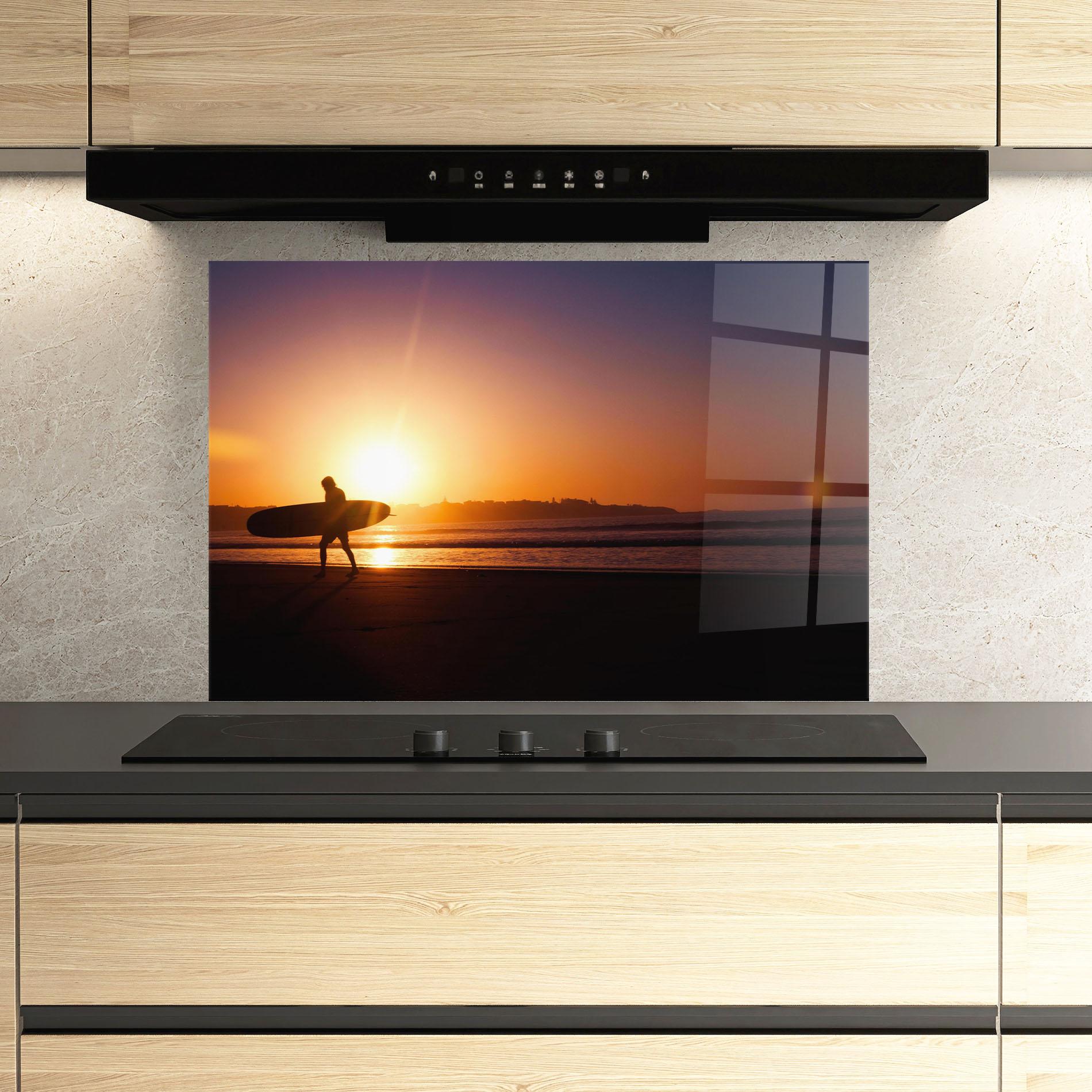 Küchenrückwand Glas Australian Sunset mockup 3
