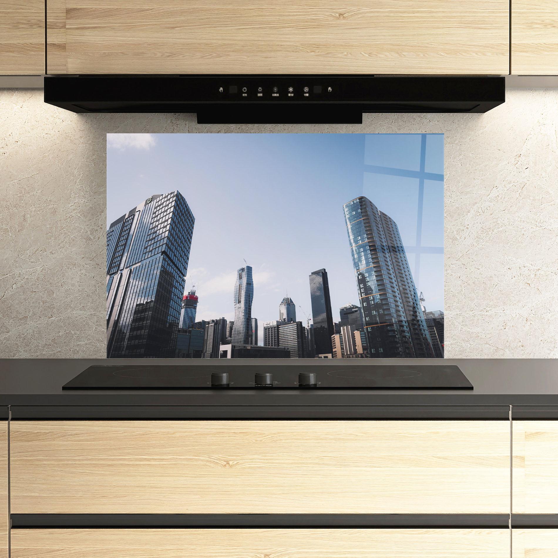 Küchenrückwand Glas Business Building mockup 3