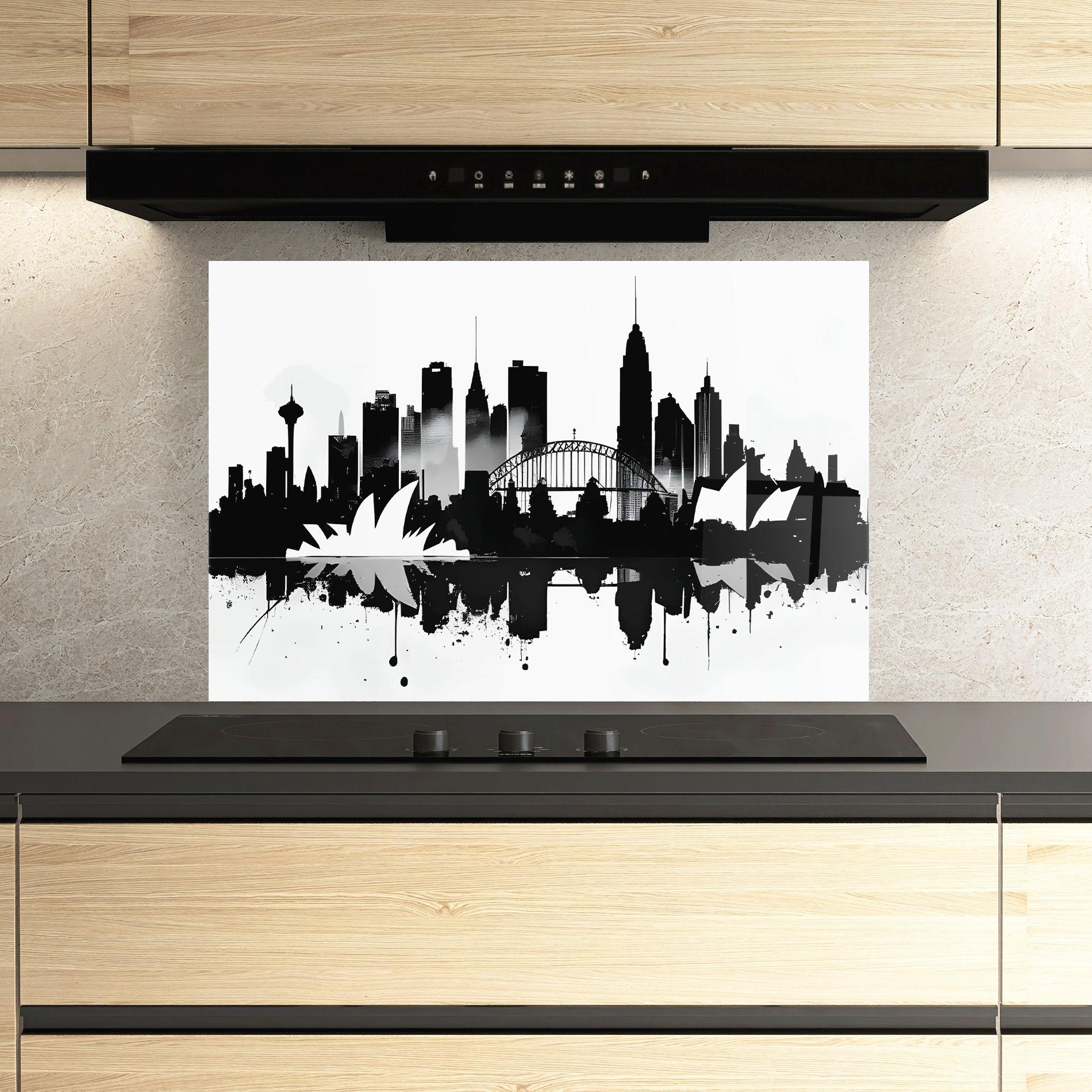 Küchenrückwand Glas Opera House Art mockup 3