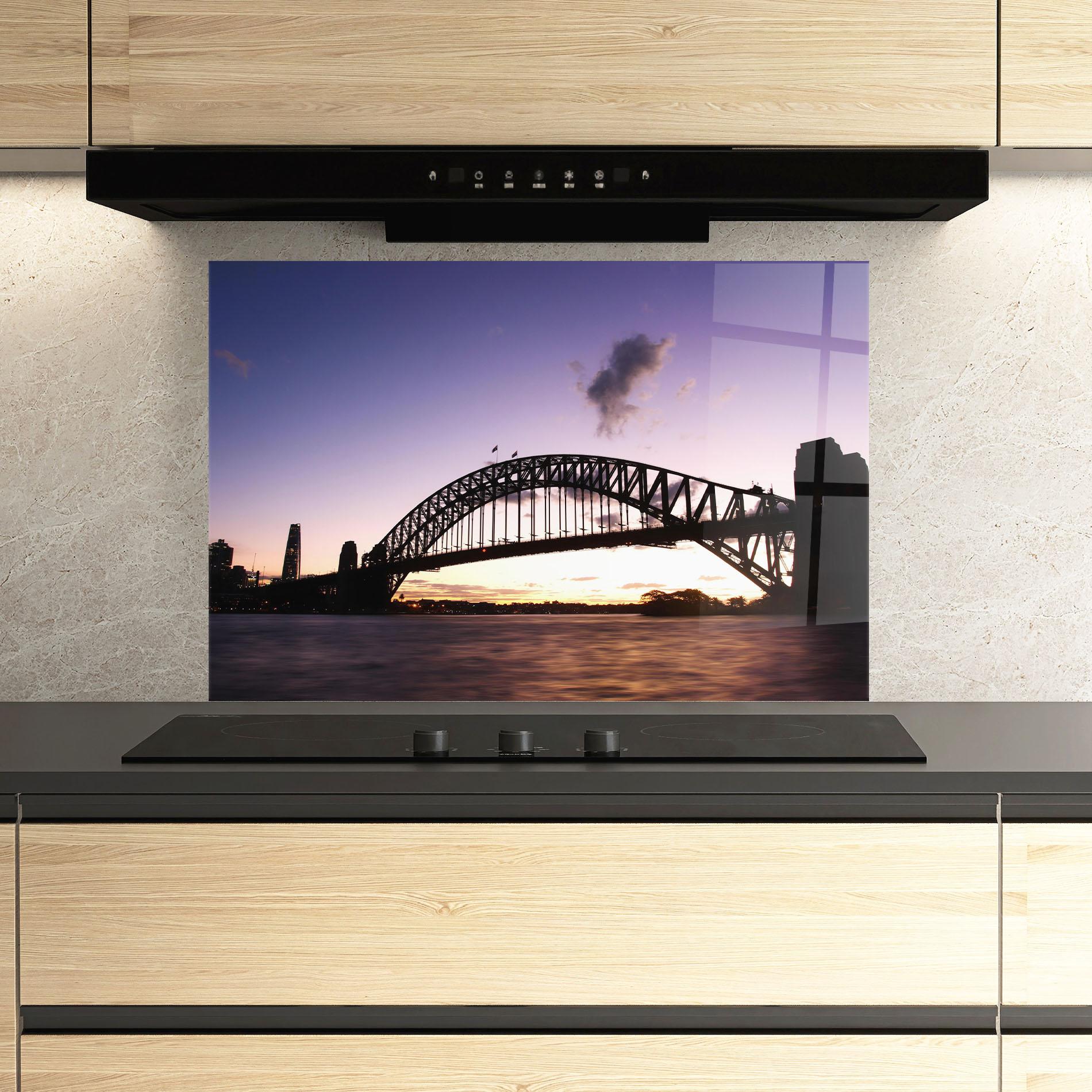 Küchenrückwand Glas Purple Sky Sydney mockup 3