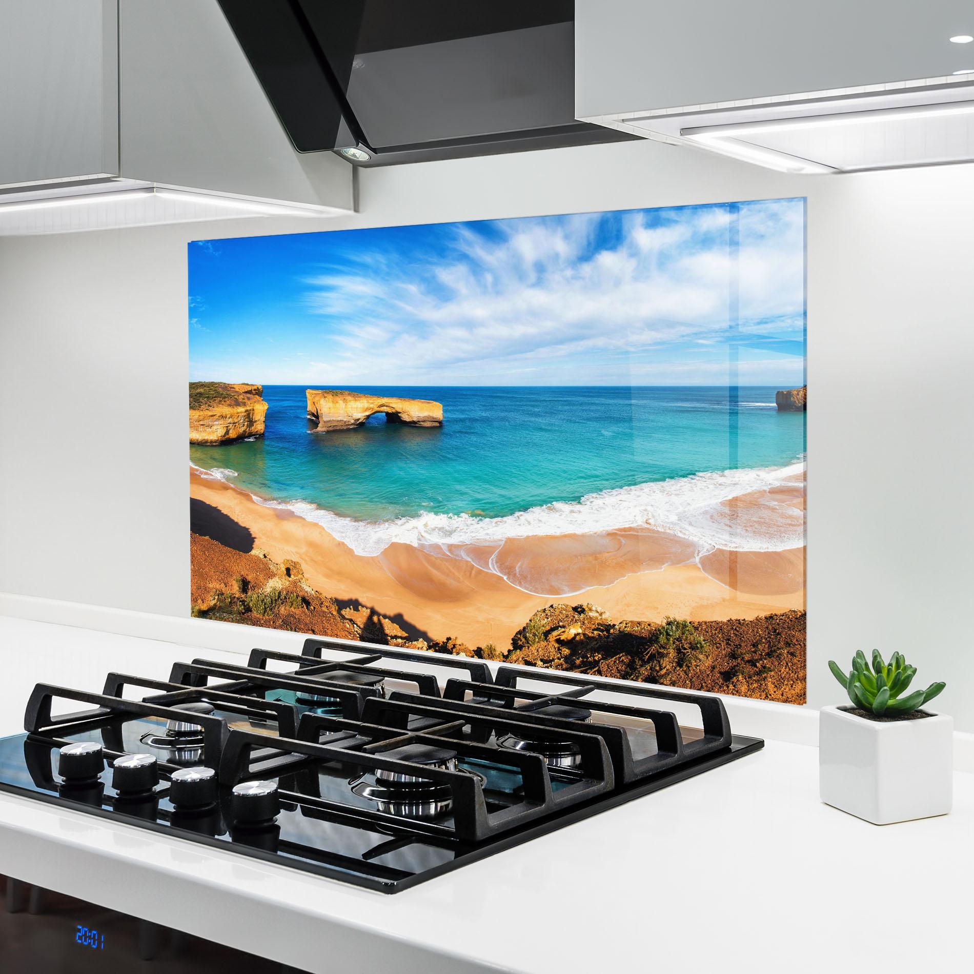 Küchenrückwand Glas Australian Island mockup 6